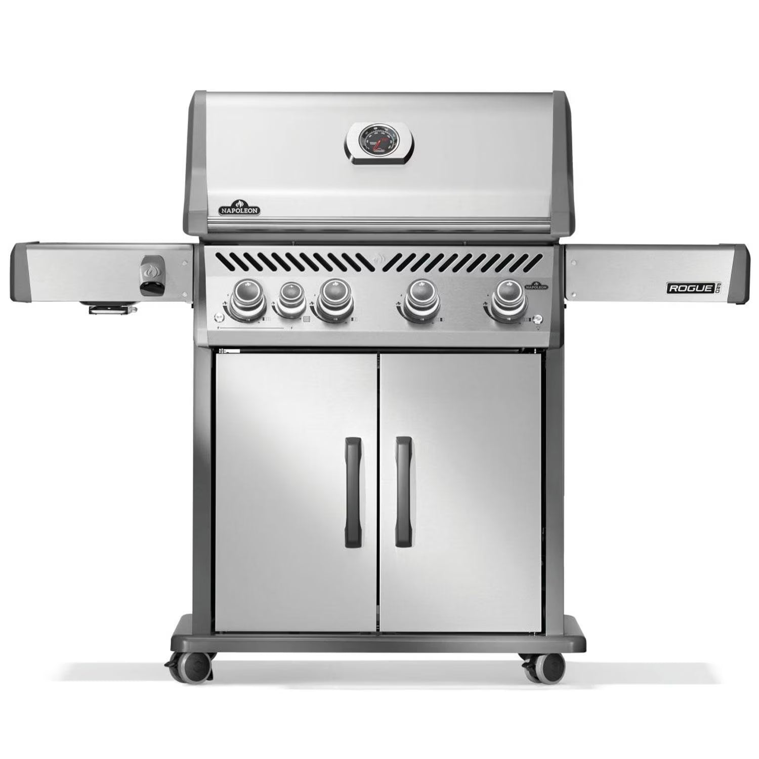 Napoleon Rogue PRO 525 4-Burner Propane Gas Grill with Infrared Side Burner, Stainless Steel (RP525SIBPSS-2)
