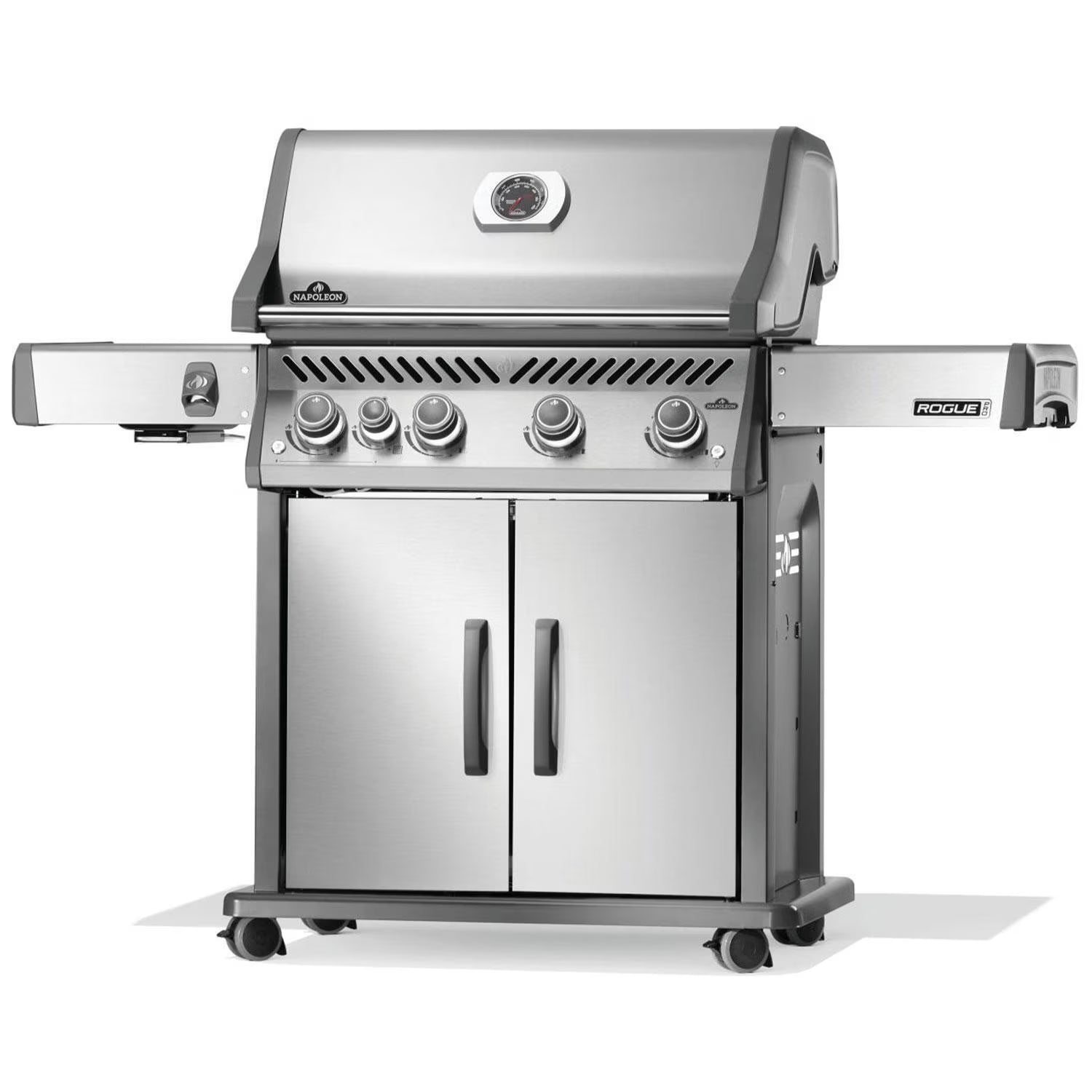 Napoleon Rogue PRO 525 4-Burner Propane Gas Grill with Infrared Side Burner, Stainless Steel (RP525SIBPSS-2)