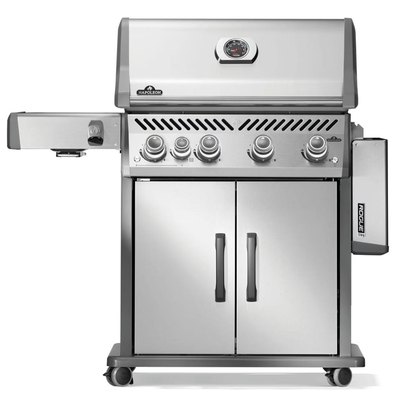 Napoleon Rogue PRO 525 4-Burner Propane Gas Grill with Infrared Side Burner, Stainless Steel (RP525SIBPSS-2)