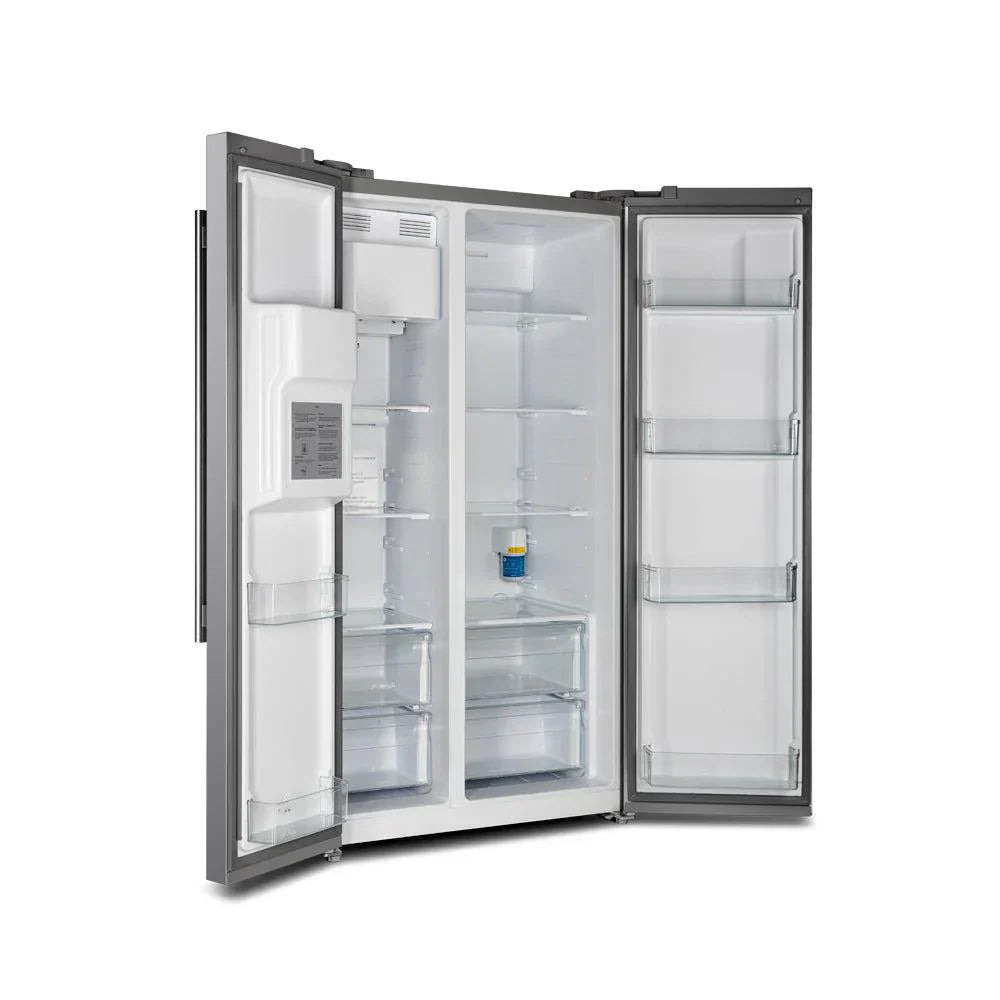 Forno Salerno 36-Inch Side-by-Side Refrigerator, Stainless Steel with External Water and Ice Dispenser and Trim Kit (Model FFRBI1844-40SG)