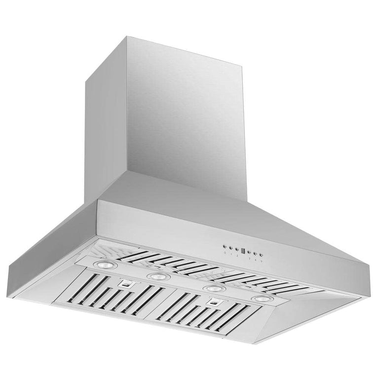 FORNO Package - 36" Electric French Door Range and Wall Mount Range Hood, AP-FFSEL6917-36-2PK-1