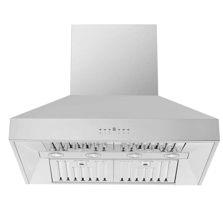 FORNO Package - 36" Electric French Door Range and Wall Mount Range Hood, AP-FFSEL6917-36-2PK-1
