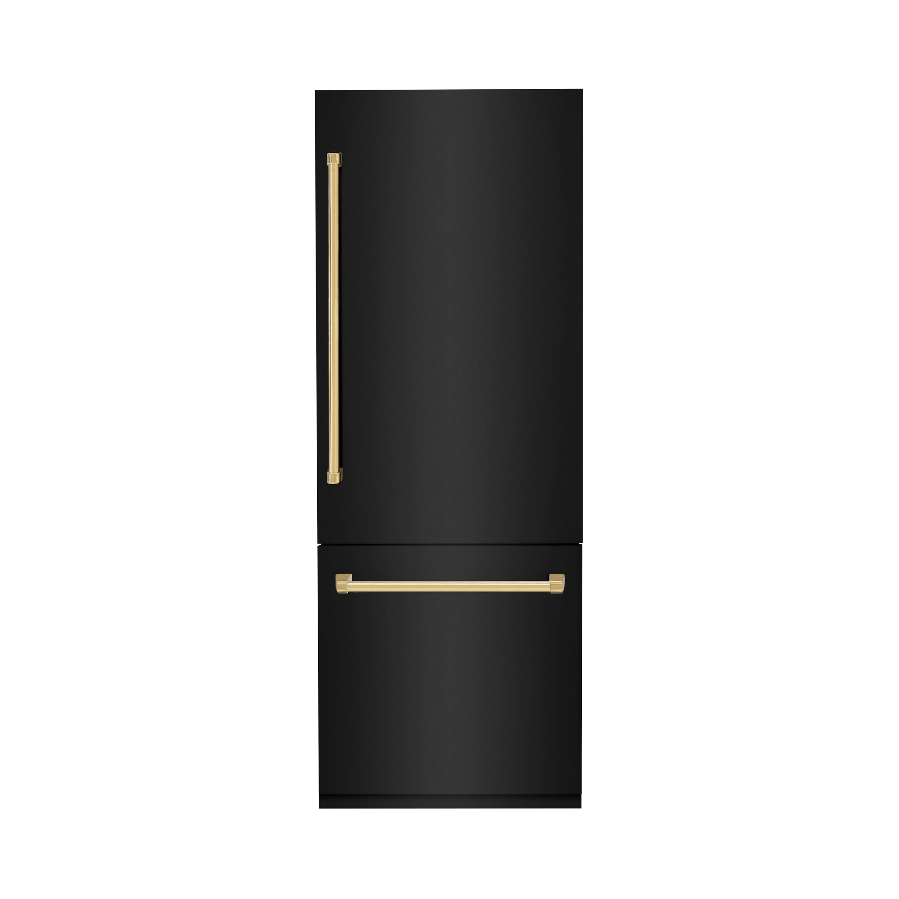 ZLINE 30 in. Built-In Refrigerator 16.1 cu. ft. Black Stainless Steel Internal Water & Ice Dispenser Gold Accents (RBIVZ-BS-30-G)