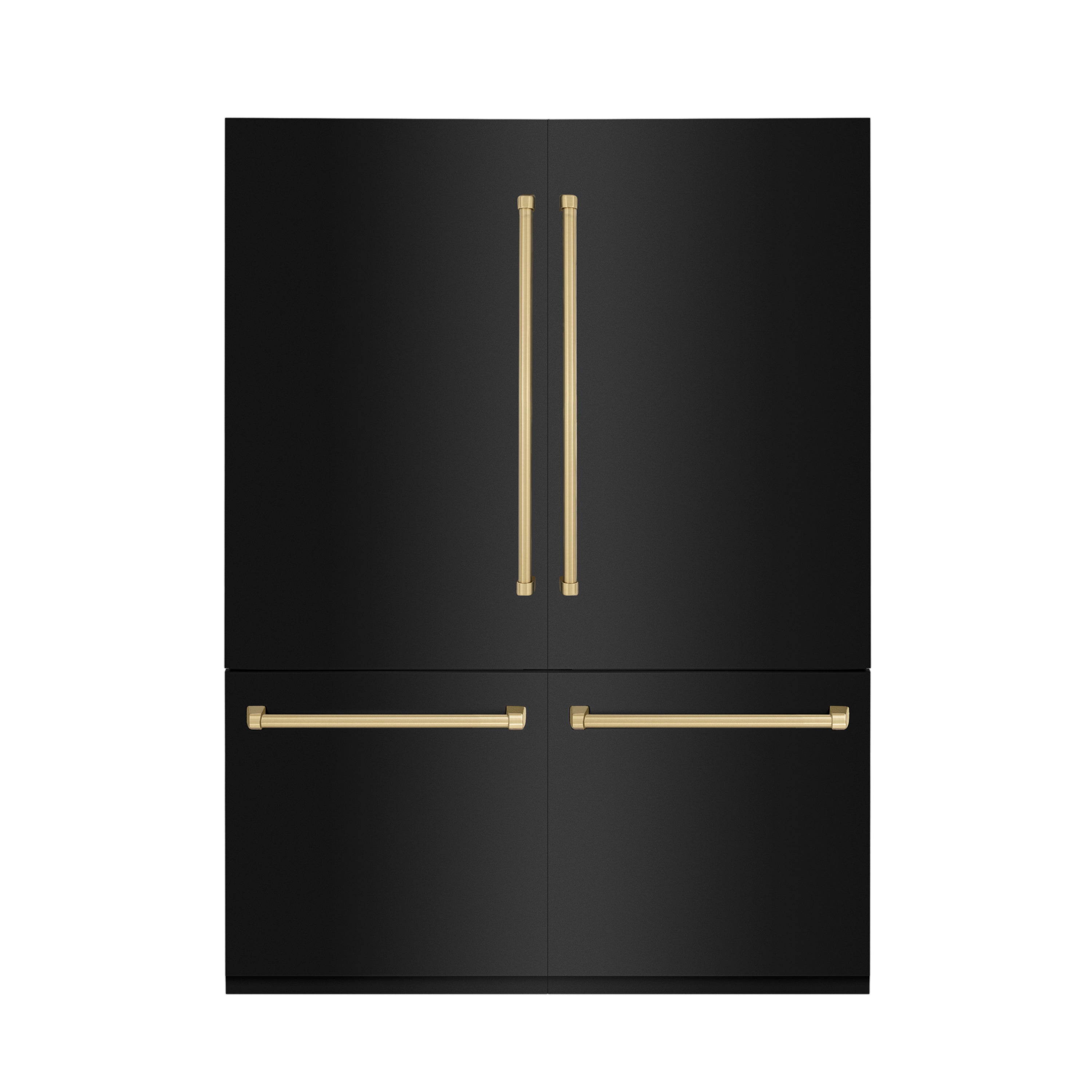 ZLINE 60 Inch Built-In Refrigerator – Black Stainless Steel – Internal Water & Ice Dispenser – Bronze Accents (RBIVZ-BS-60-CB)