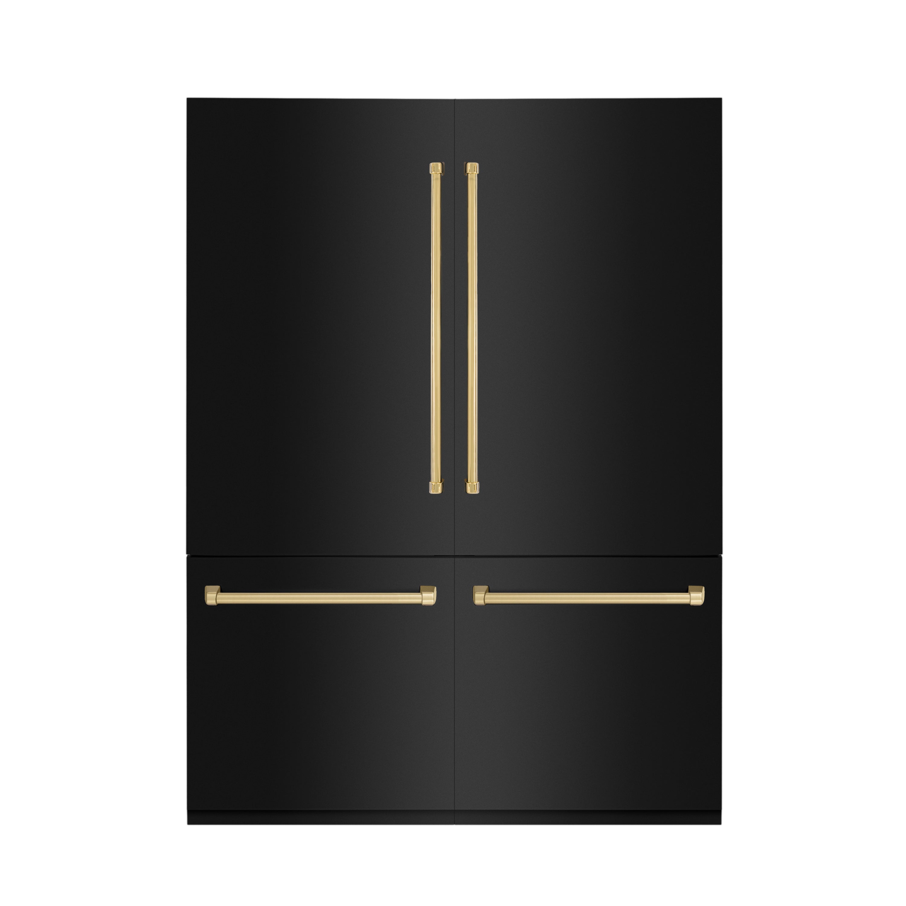ZLINE 60 in Built-In Refrigerator 32.2 cu. ft. Internal Water & Ice Dispenser Black Stainless Steel Gold Accents (RBIVZ-BS-60-G)