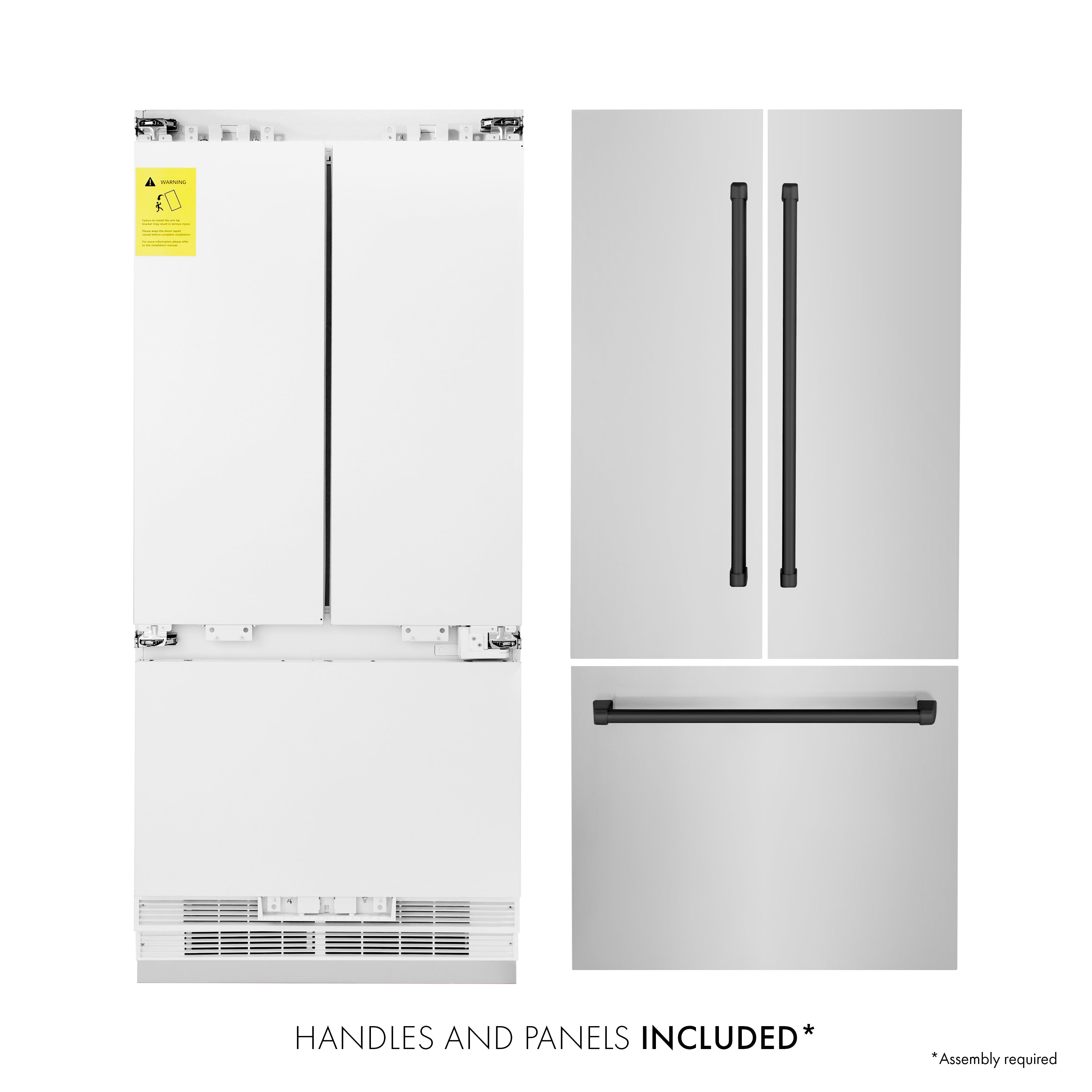 ZLINE 36 in Built-In Refrigerator 19.6 cu. ft. Water & Ice Dispenser Matte Black Accents (RBIVZ-304-36-MB)