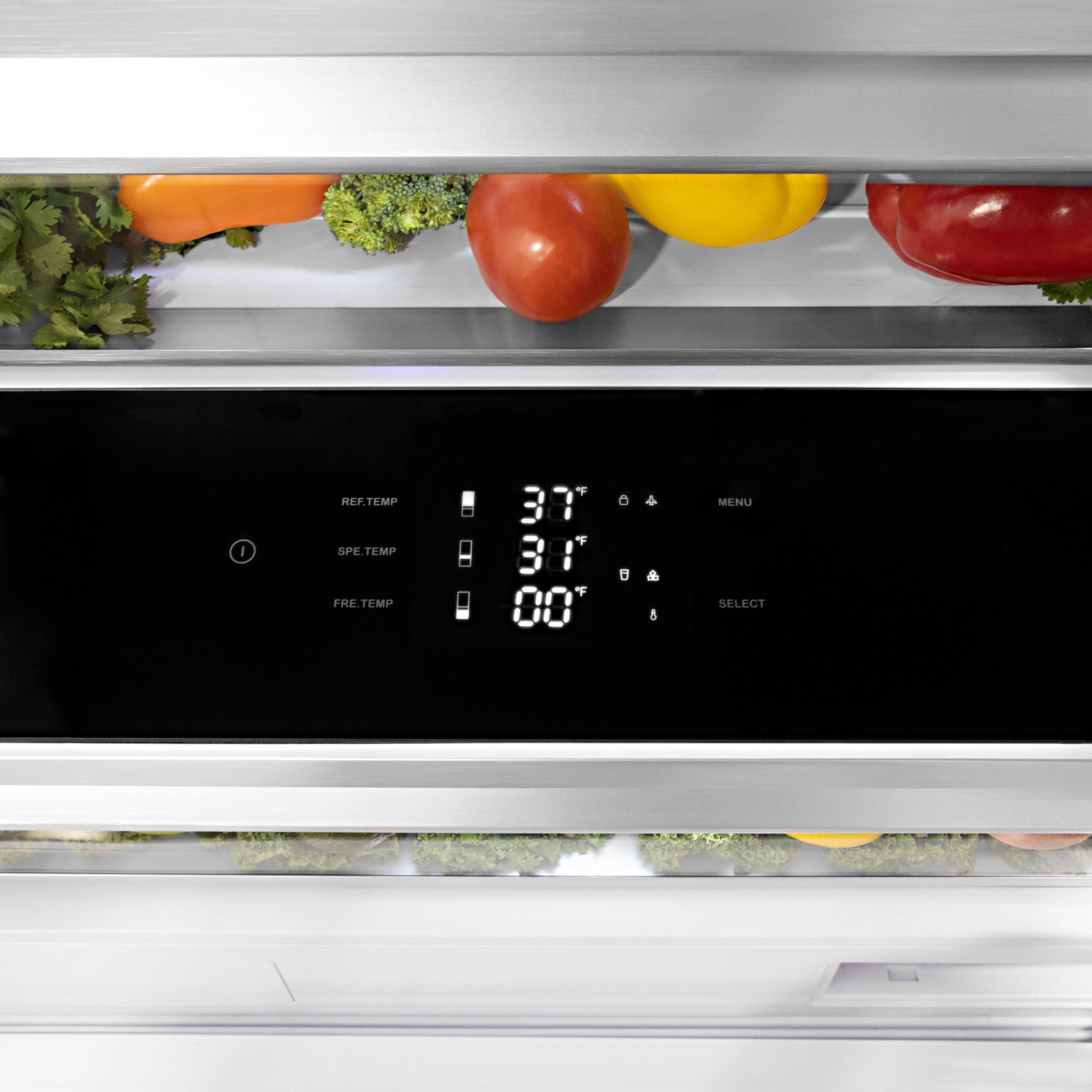 ZLINE 60 in. Built-In Refrigerator 32.2 cu. ft. Internal Water & Ice Dispenser Stainless Steel Bronze Accents (RBIVZ-304-60-CB)
