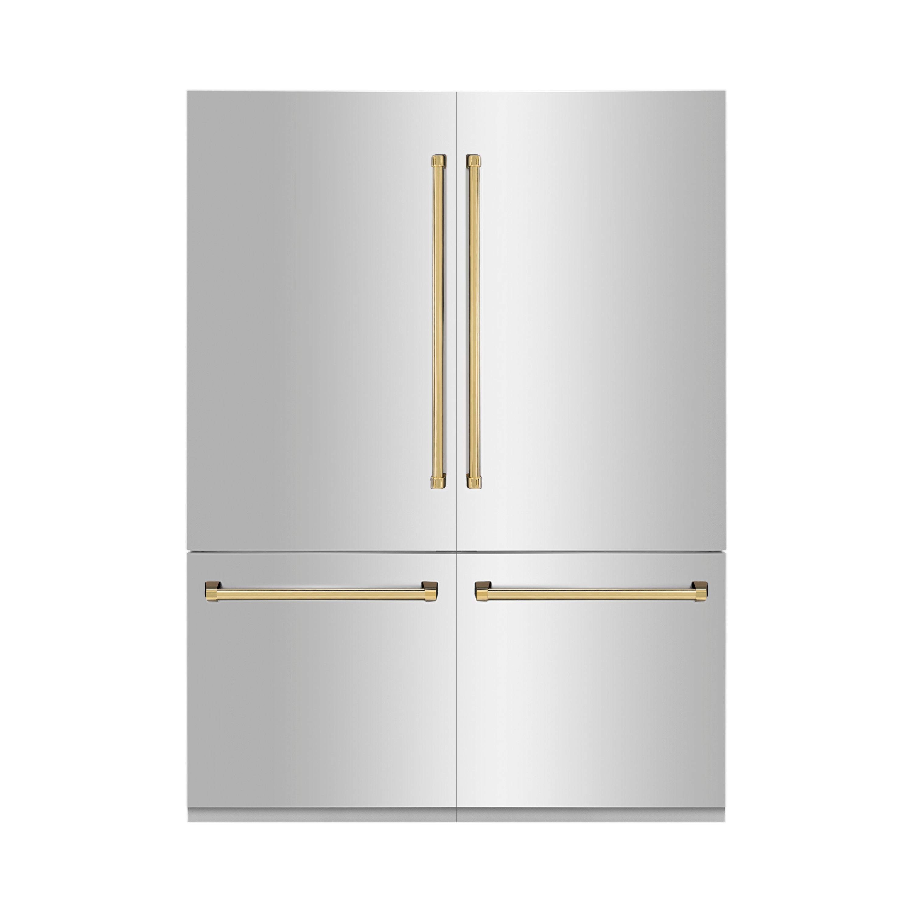 ZLINE 60" Built-In Refrigerator Internal Water & Ice Dispenser Stainless Steel Gold Accents (RBIVZ-304-60-G)