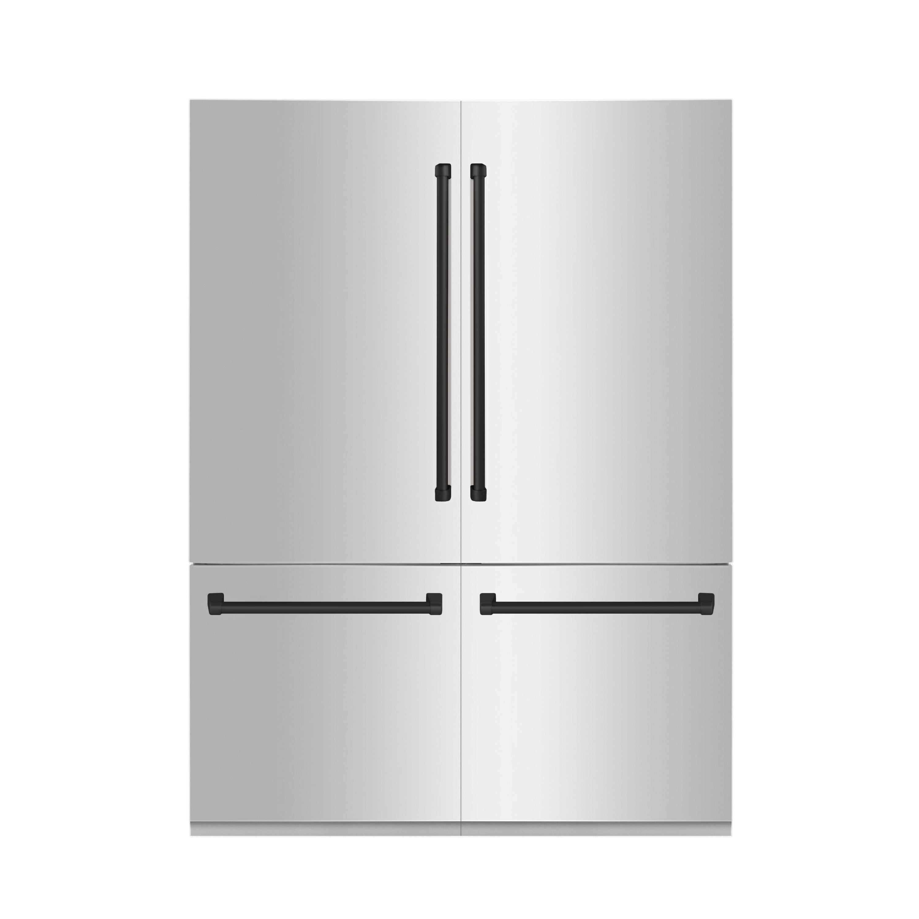 ZLINE 60 Inch Built-In Refrigerator with Internal Water & Ice Dispenser, Matte Black Accents (RBIVZ-304-60-MB)