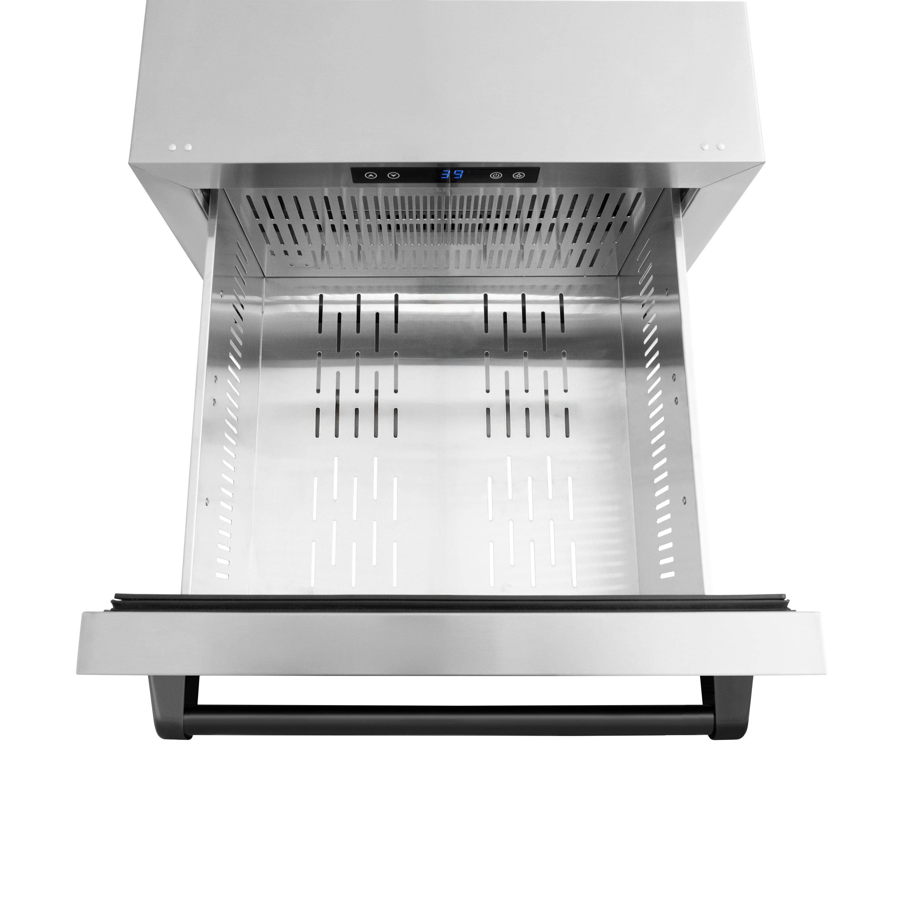ZLINE 24 in. Refrigerator Drawer 4.6 cu. ft. 168 Can Capacity Outdoor-Rated Stainless Steel Matte Black Handles (RDSOZ-ST-24-MB)