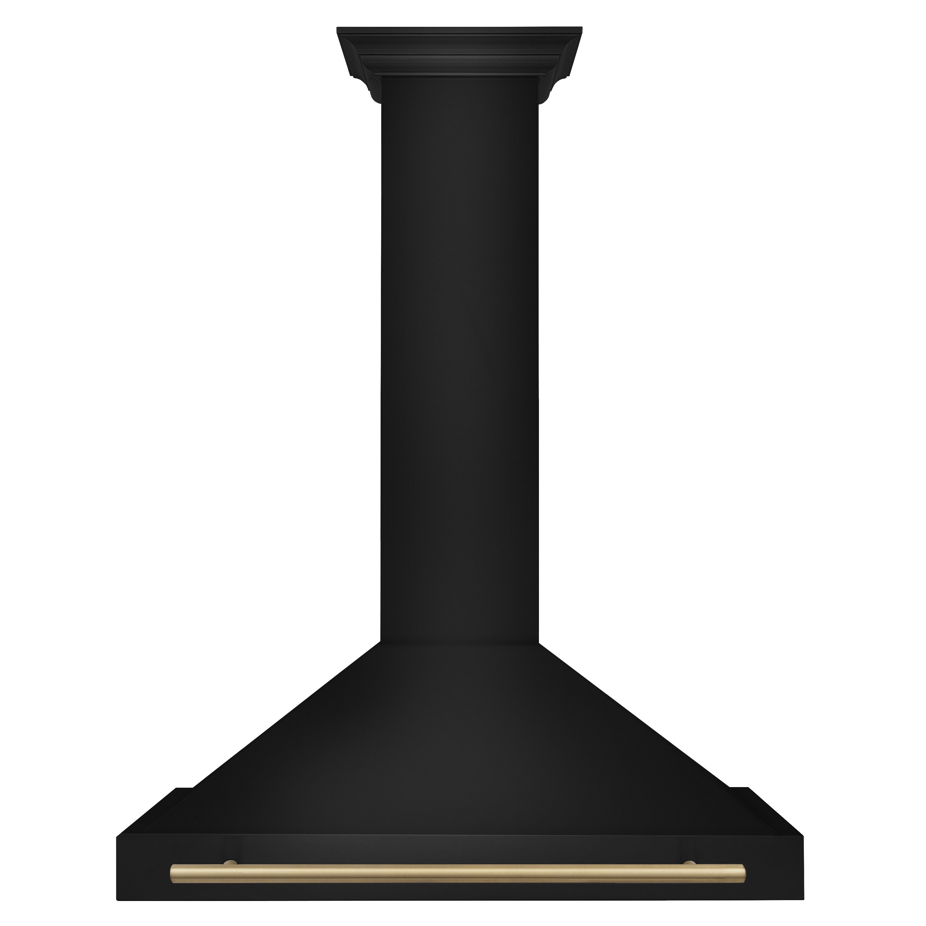 ZLINE 36 in. Wall Mount Range Hood 400 CFM Convertible Black Stainless Steel with Champagne Bronze Handle (BSKB4Z-36-CB)