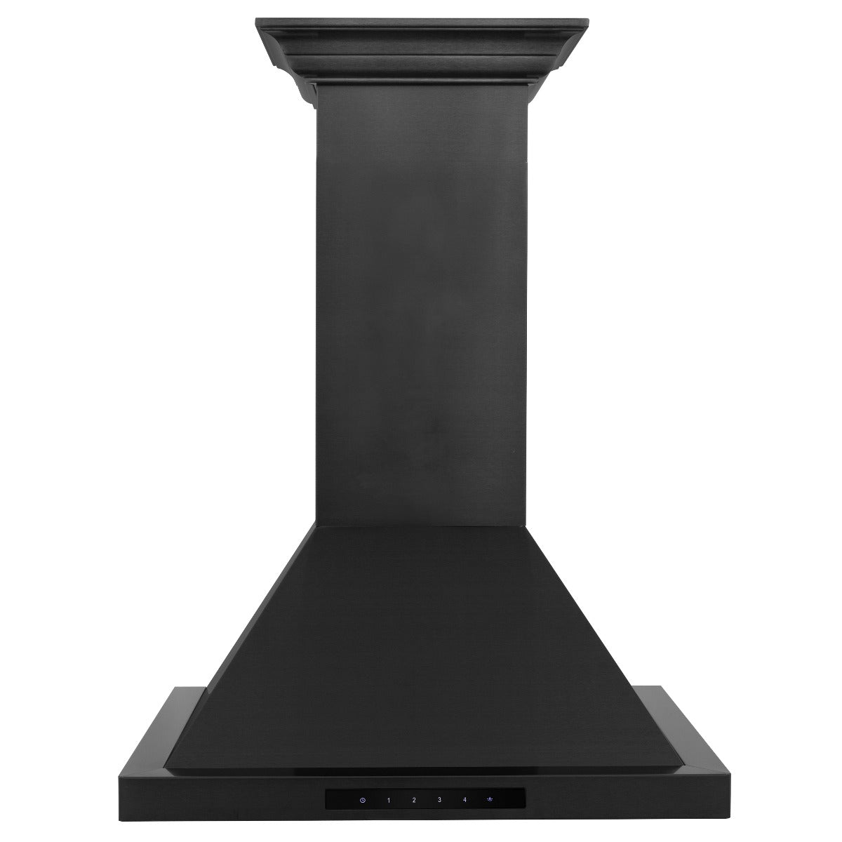 ZLINE 24 in. Wall Mount Range Hood – Convertible Vent, Black Stainless Steel, Crown Molding (BSKBNCRN-24)