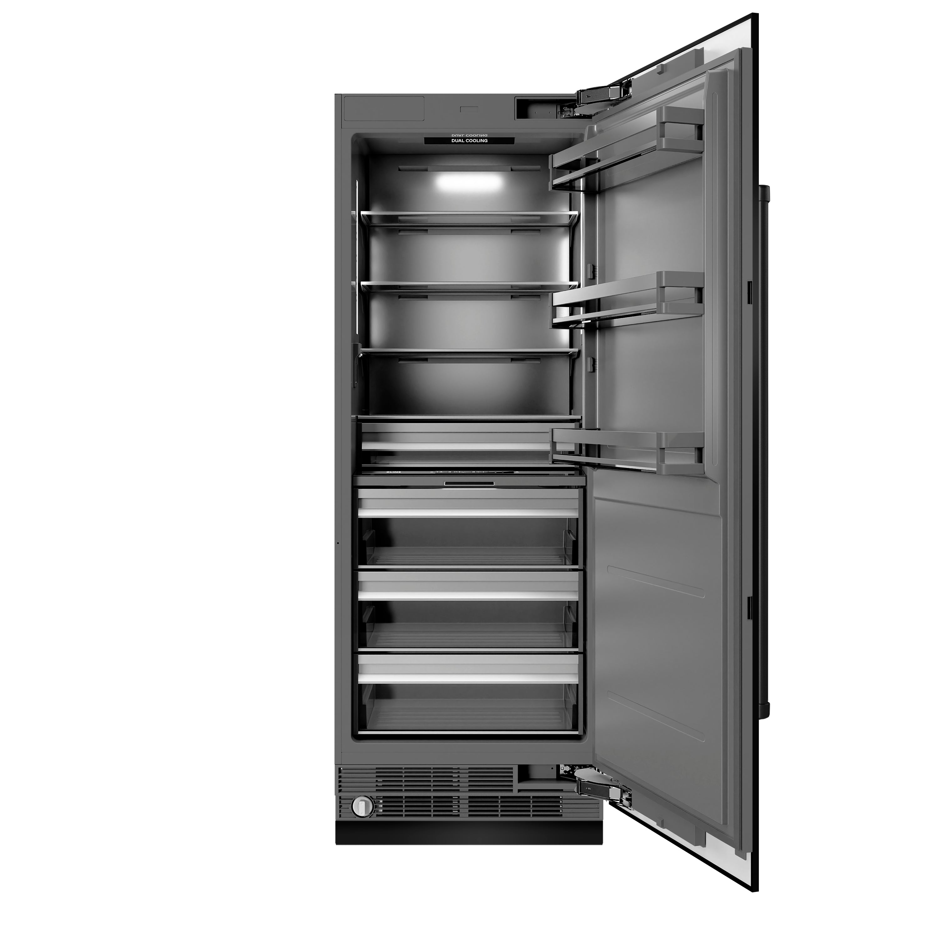ZLINE 30 in. Column Refrigerator 16.7 cu. ft. Black Stainless Steel with Graphite Gray Interior (RCRV-BS-30)
