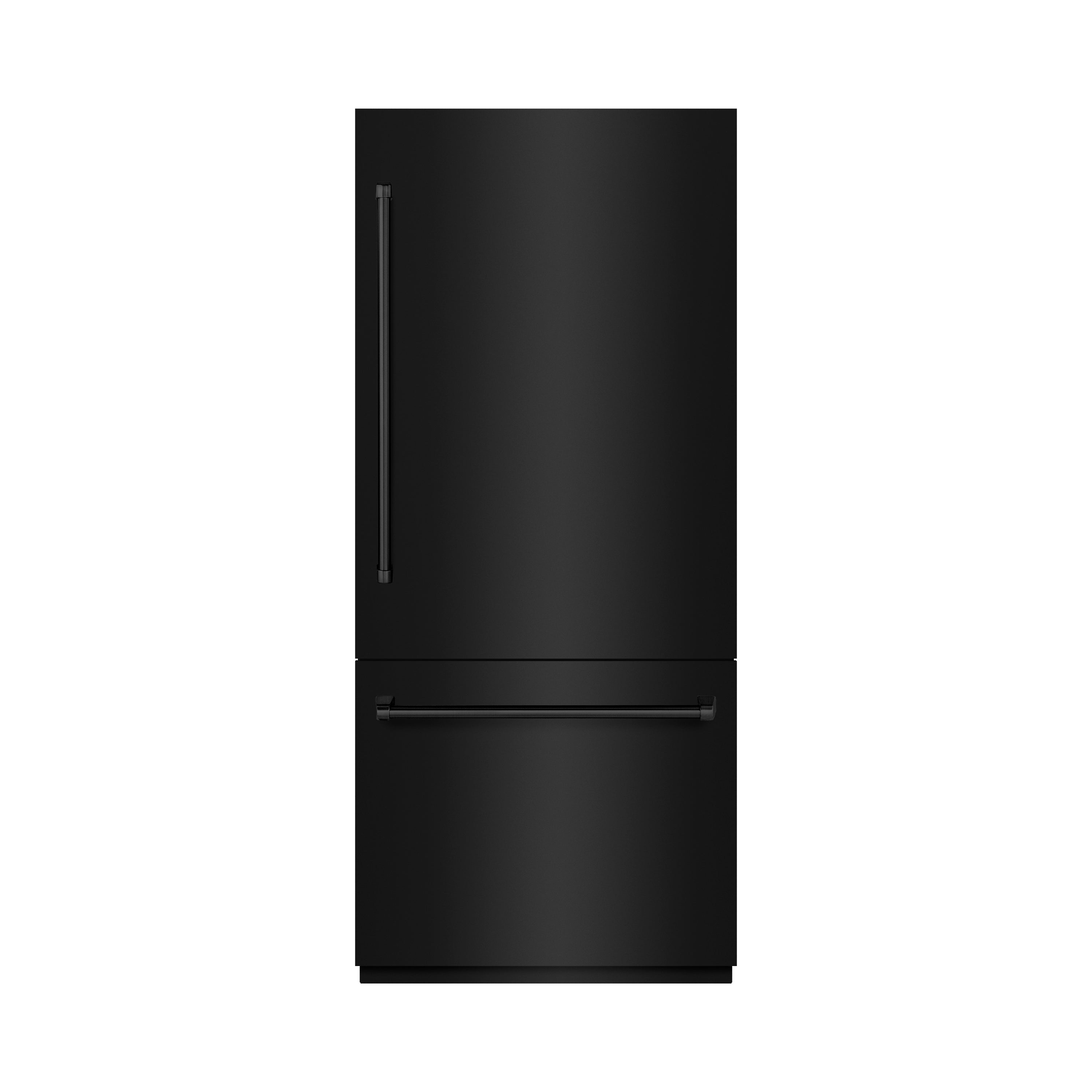 ZLINE 36 in. Built-In Bottom Freezer Refrigerator 19.8 Cu. Ft. Water Dispenser Ice Maker Black Stainless Steel Graphite Gray Interior (GRBIT-BS-36)