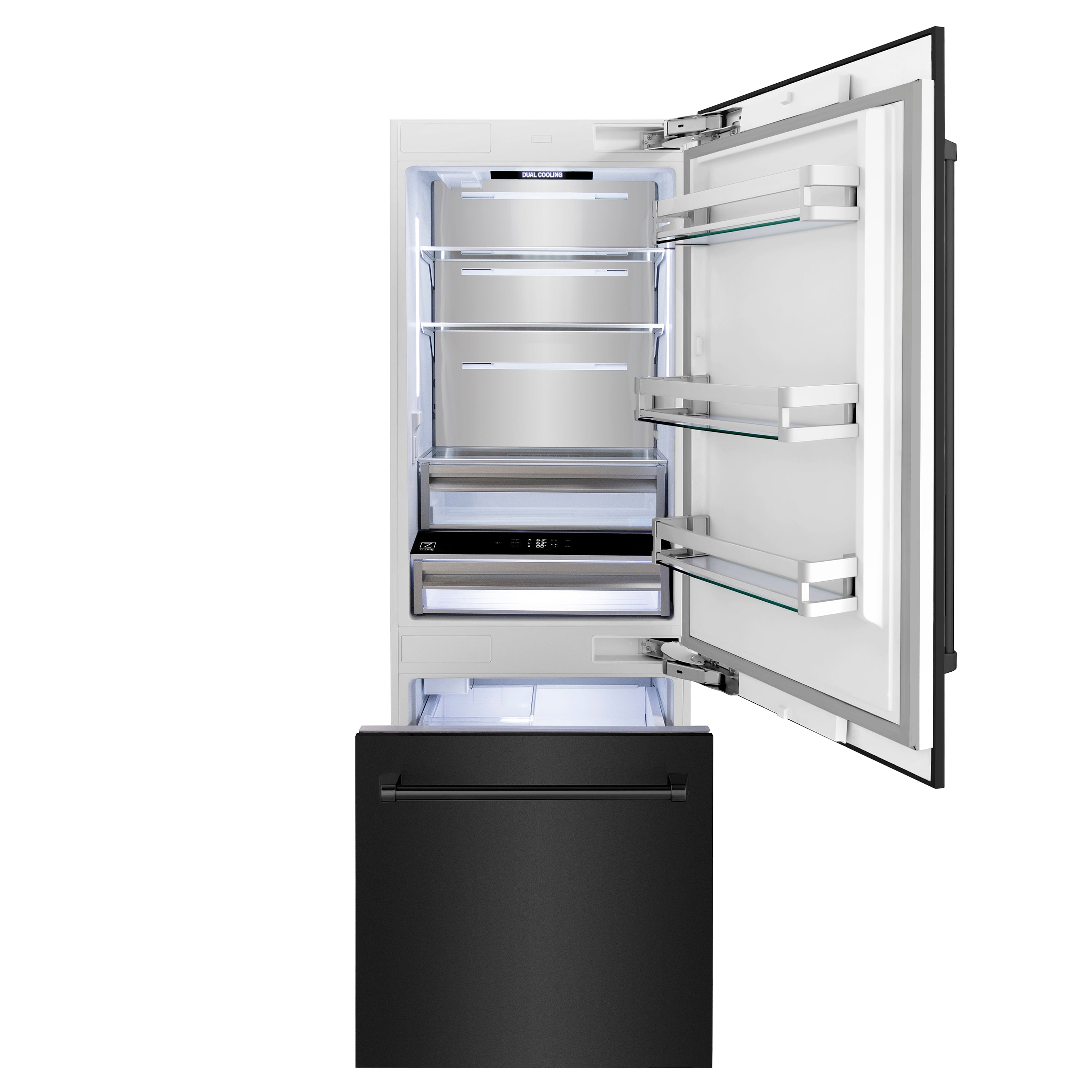 ZLINE 30 in. Built-In Refrigerator 16.1 cu. ft. Internal Water & Ice Dispenser Black Stainless Steel (RBIV-BS-30)