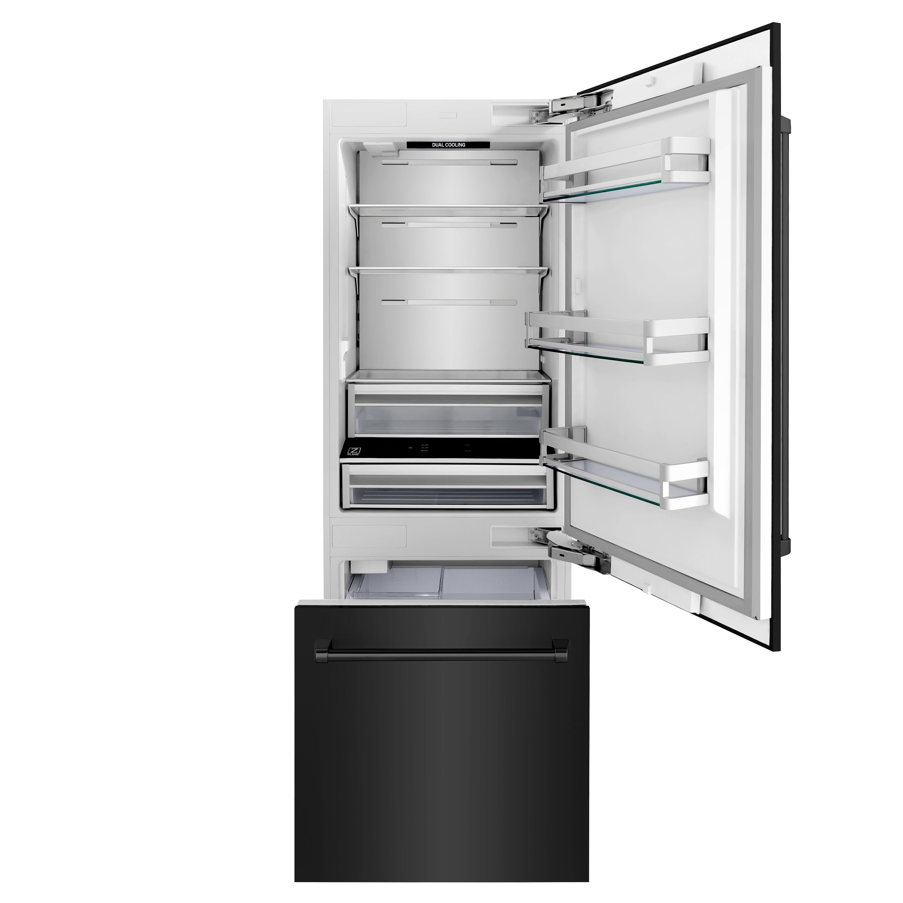 ZLINE 30 in. Built-In Refrigerator 16.1 cu. ft. Internal Water & Ice Dispenser Black Stainless Steel (RBIV-BS-30)