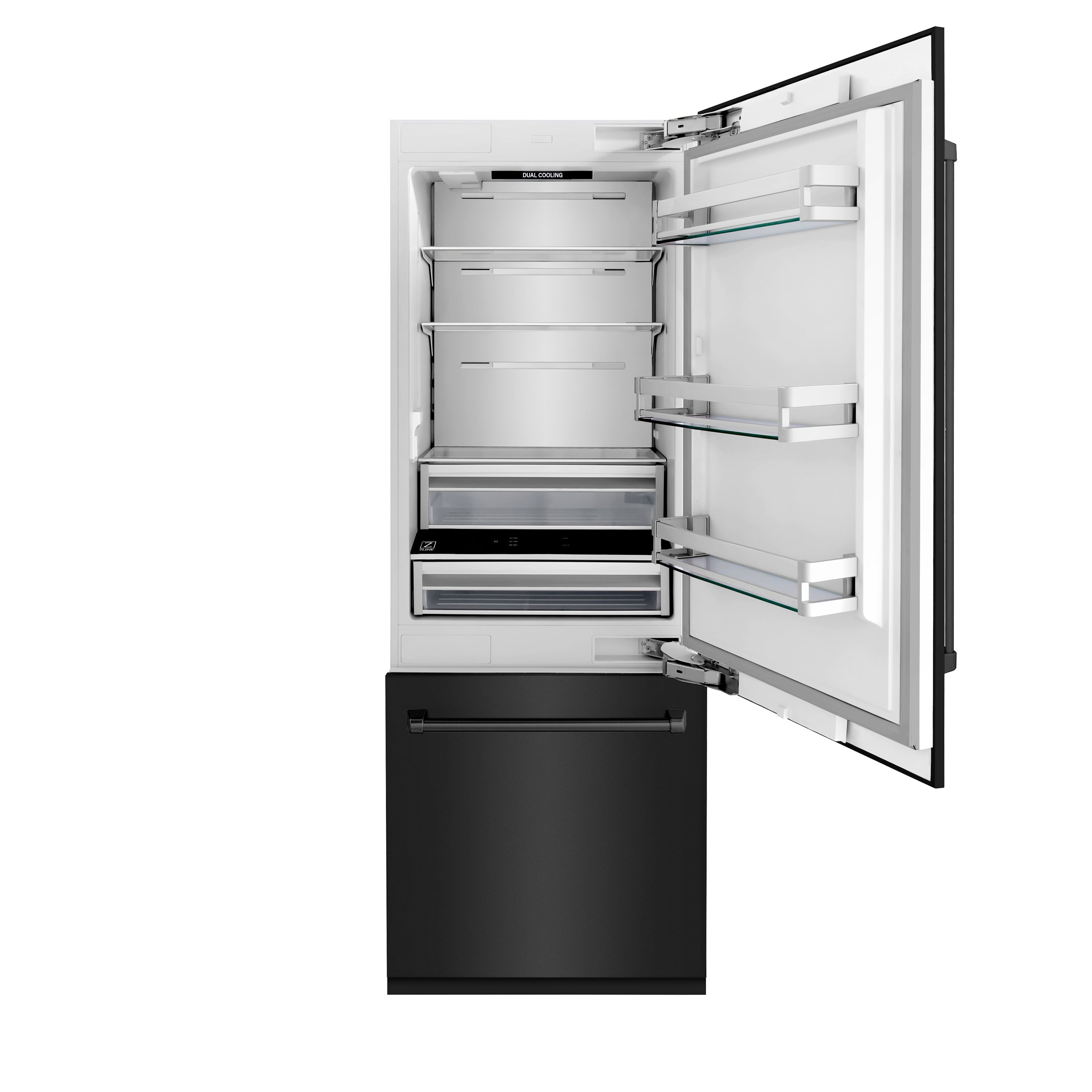 ZLINE 30 in. Built-In Refrigerator 16.1 cu. ft. Internal Water & Ice Dispenser Black Stainless Steel (RBIV-BS-30)