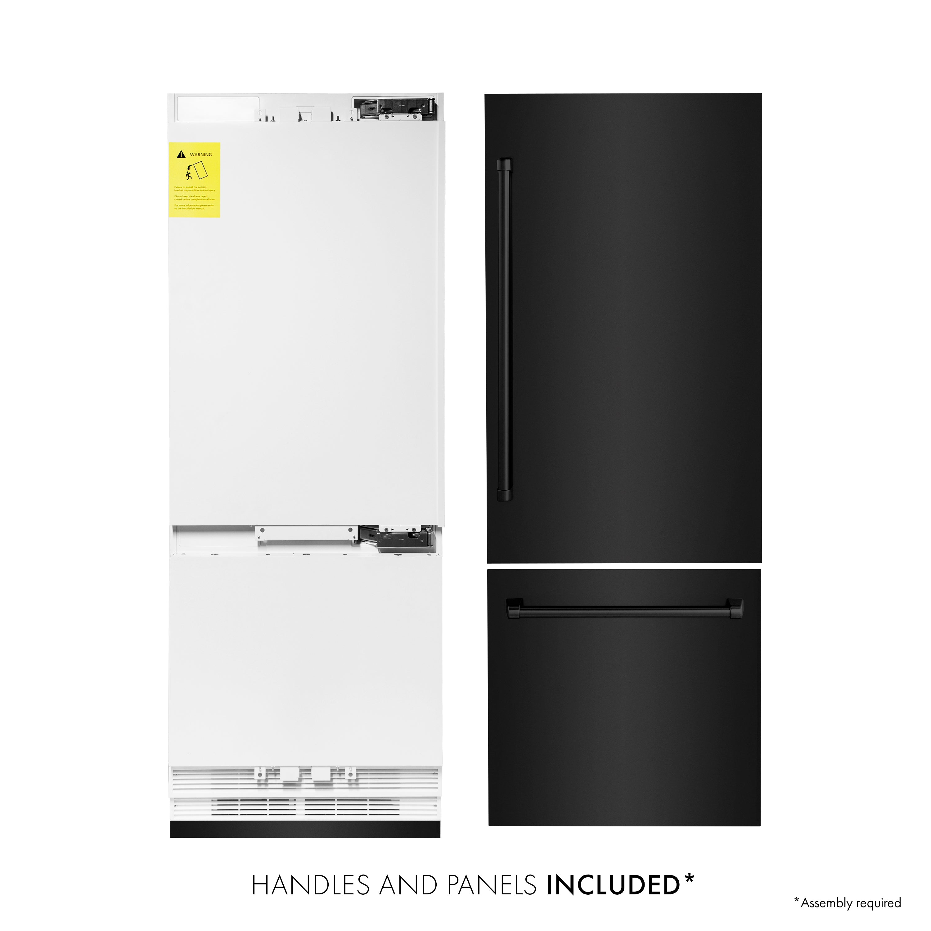 ZLINE 30 in. Built-In Refrigerator 16.1 cu. ft. Internal Water & Ice Dispenser Black Stainless Steel (RBIV-BS-30)