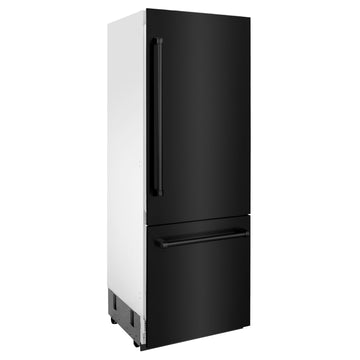 ZLINE 30 in. Built-In Refrigerator 16.1 cu. ft. Internal Water & Ice Dispenser Black Stainless Steel (RBIV-BS-30)