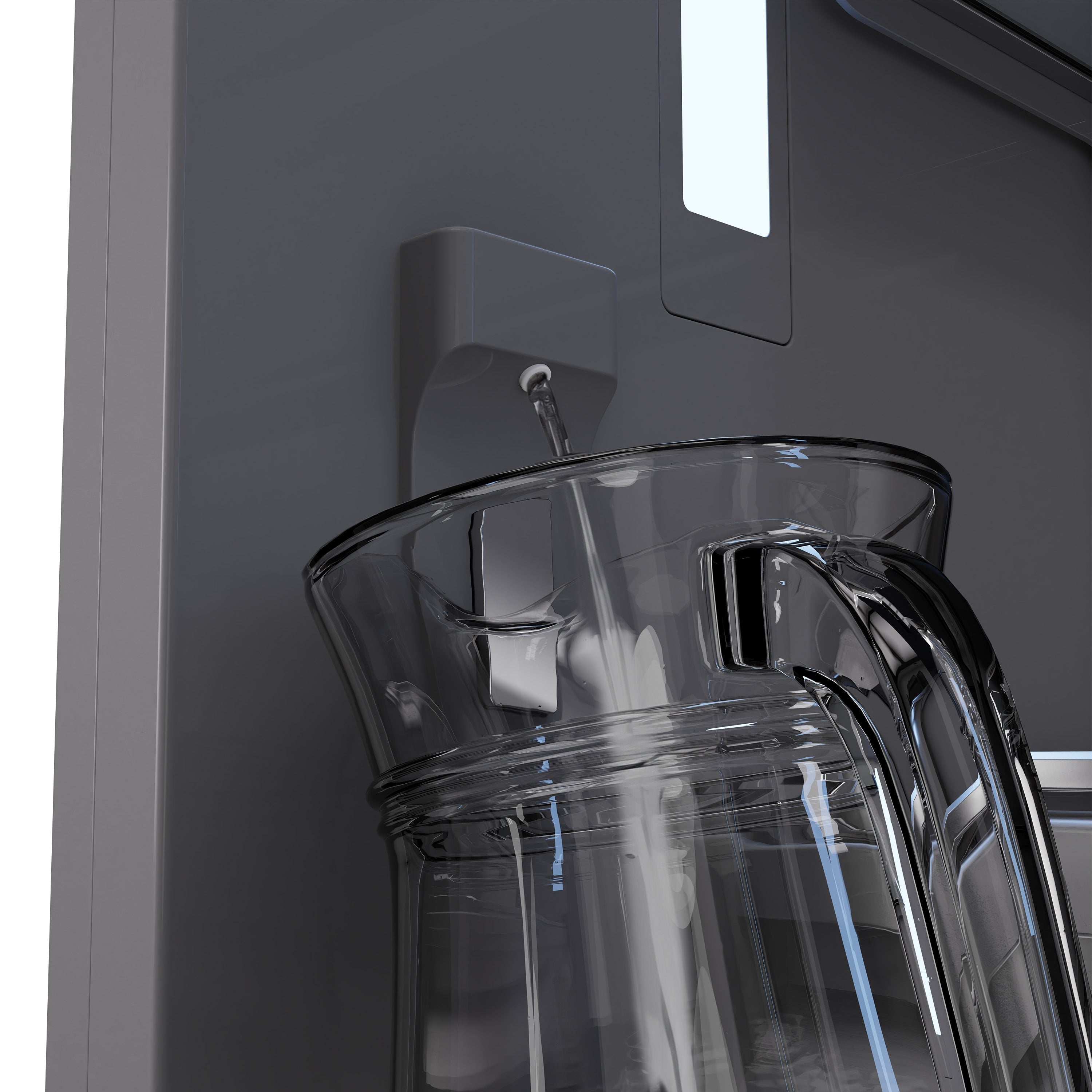 ZLINE 36 in. Built-In Bottom Freezer Refrigerator 19.8 Cu. Ft. Water Dispenser Ice Maker Satin Stainless Steel Graphite Gray Interior Polished Gold Accents (GRBITZ-SN-36-G)
