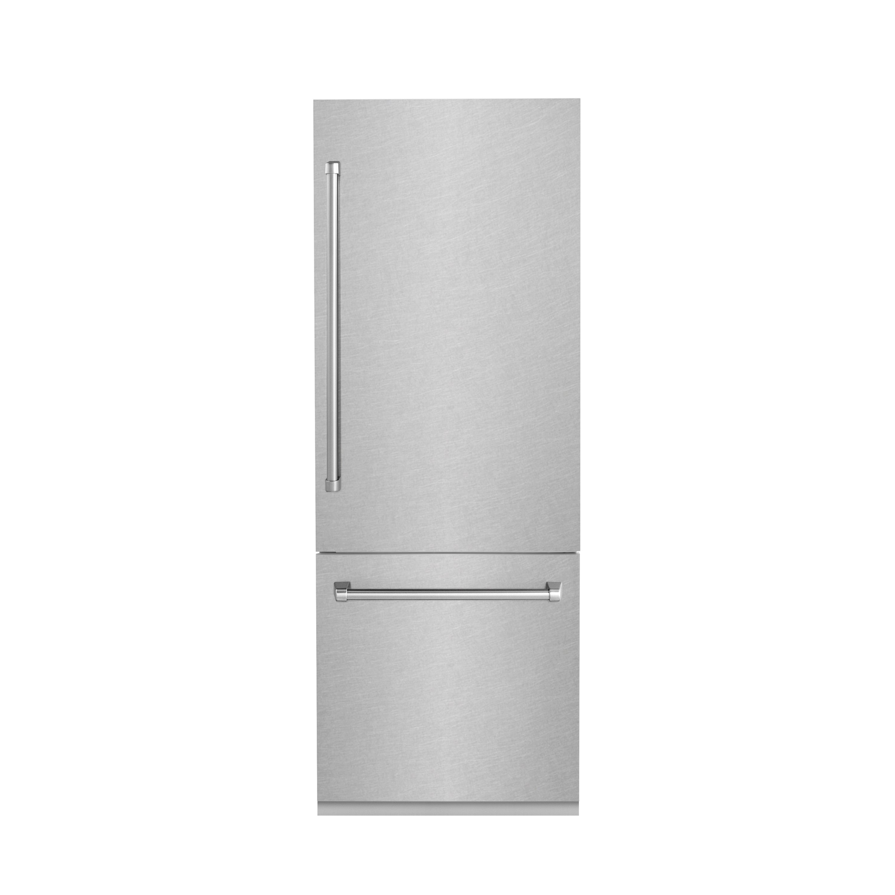 ZLINE 30 in Built-In Bottom Freezer Refrigerator 16.1 cu. ft. Water Dispenser Ice Maker Satin Stainless Steel (RBIV-SN-30)