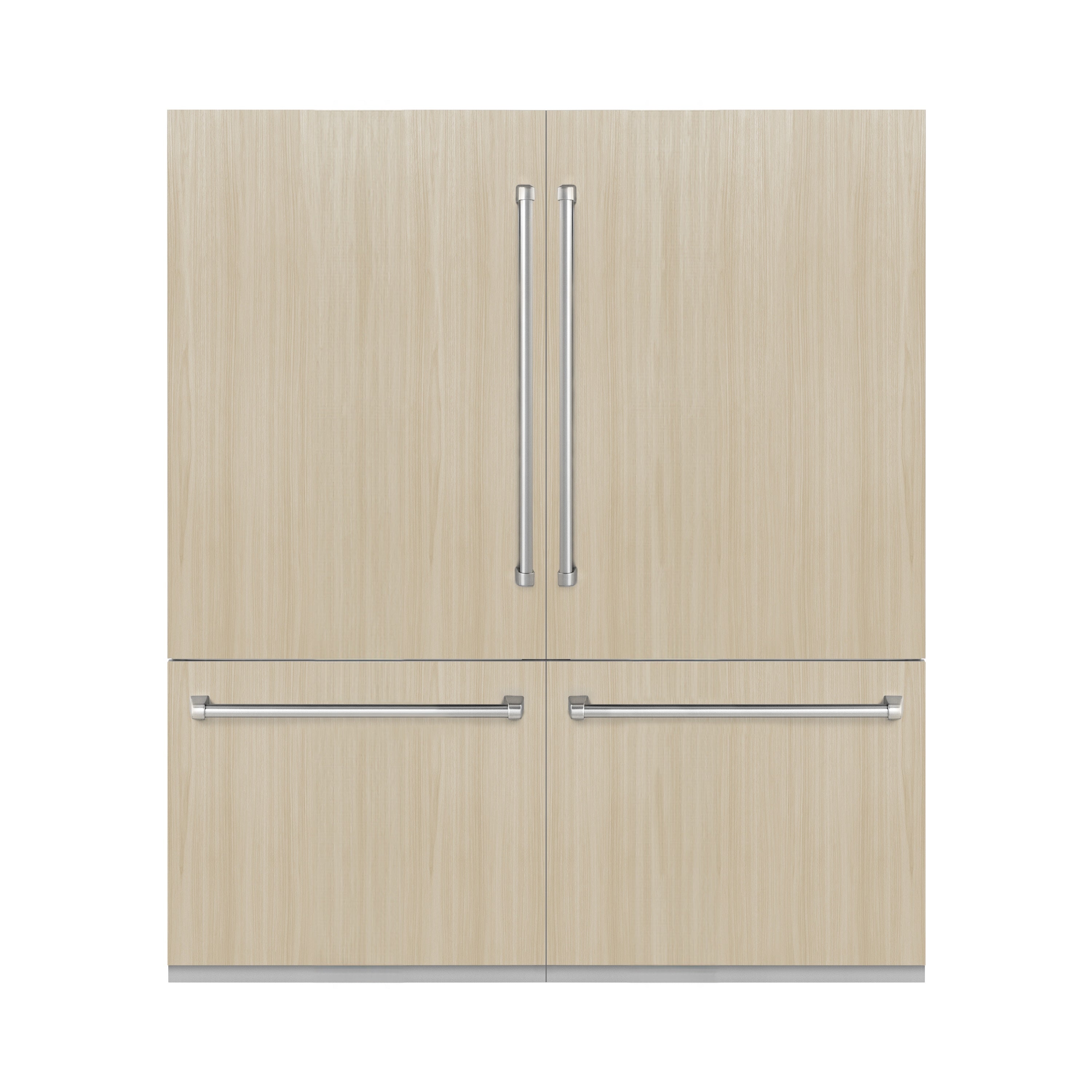 ZLINE 72 in. Panel Ready French Door Built-In Bottom Freezer Refrigerator 39.6 cu. ft. with Water Dispensers, Ice Makers, Graphite Gray Interior (GRBIT-72)
