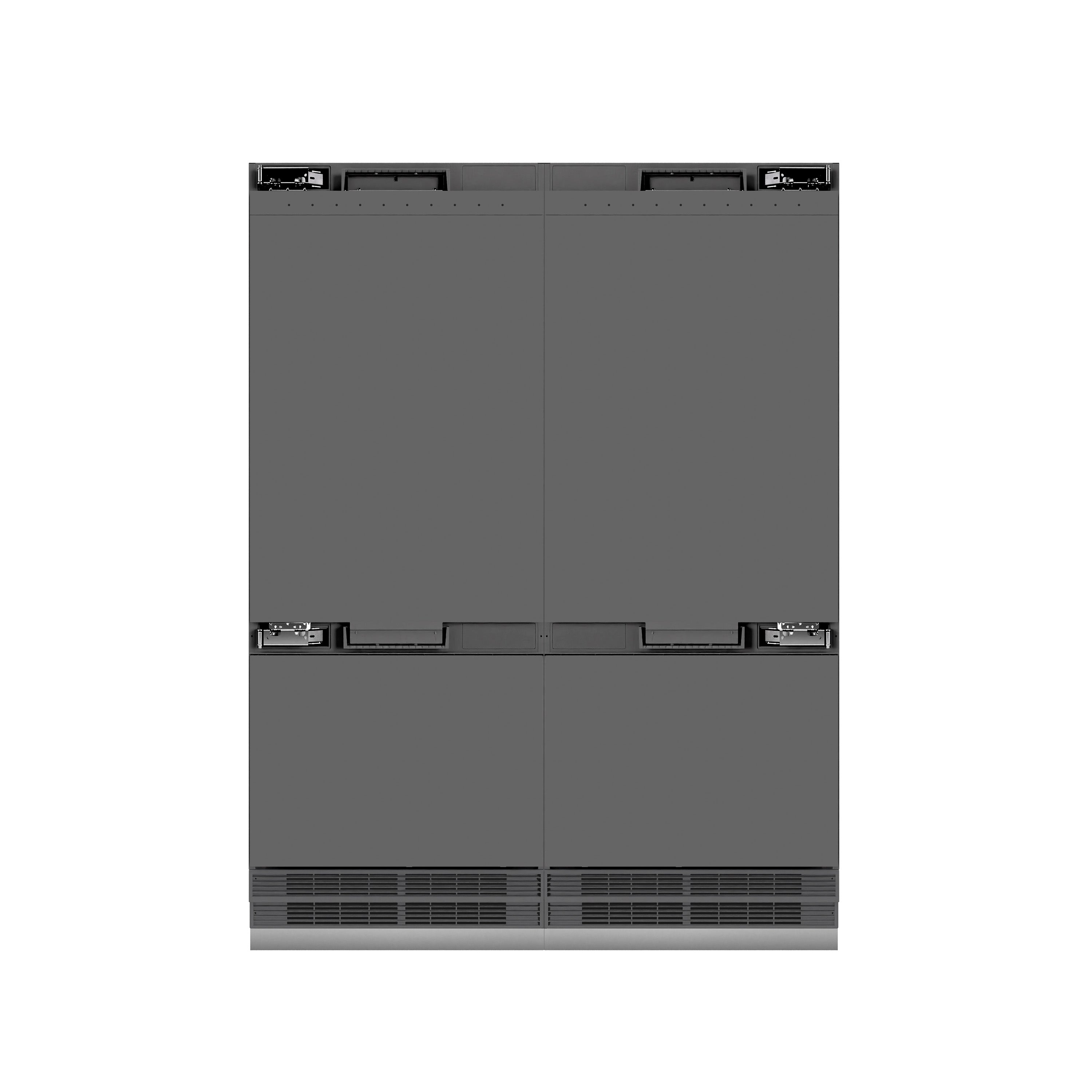 ZLINE 60 in. French Door Built-In Bottom Freezer Refrigerator, Panel Ready, 32.2 Cu. Ft., Water Dispensers, Ice Makers, Graphite Gray Interior (GRBIV-60)