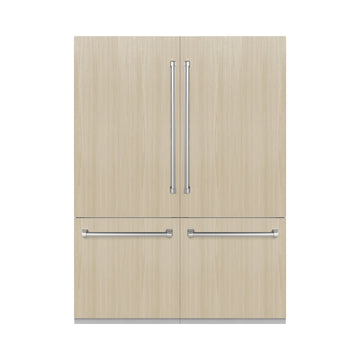 ZLINE 60 in. French Door Built-In Bottom Freezer Refrigerator, Panel Ready, 32.2 Cu. Ft., Water Dispensers, Ice Makers, Graphite Gray Interior (GRBIV-60)