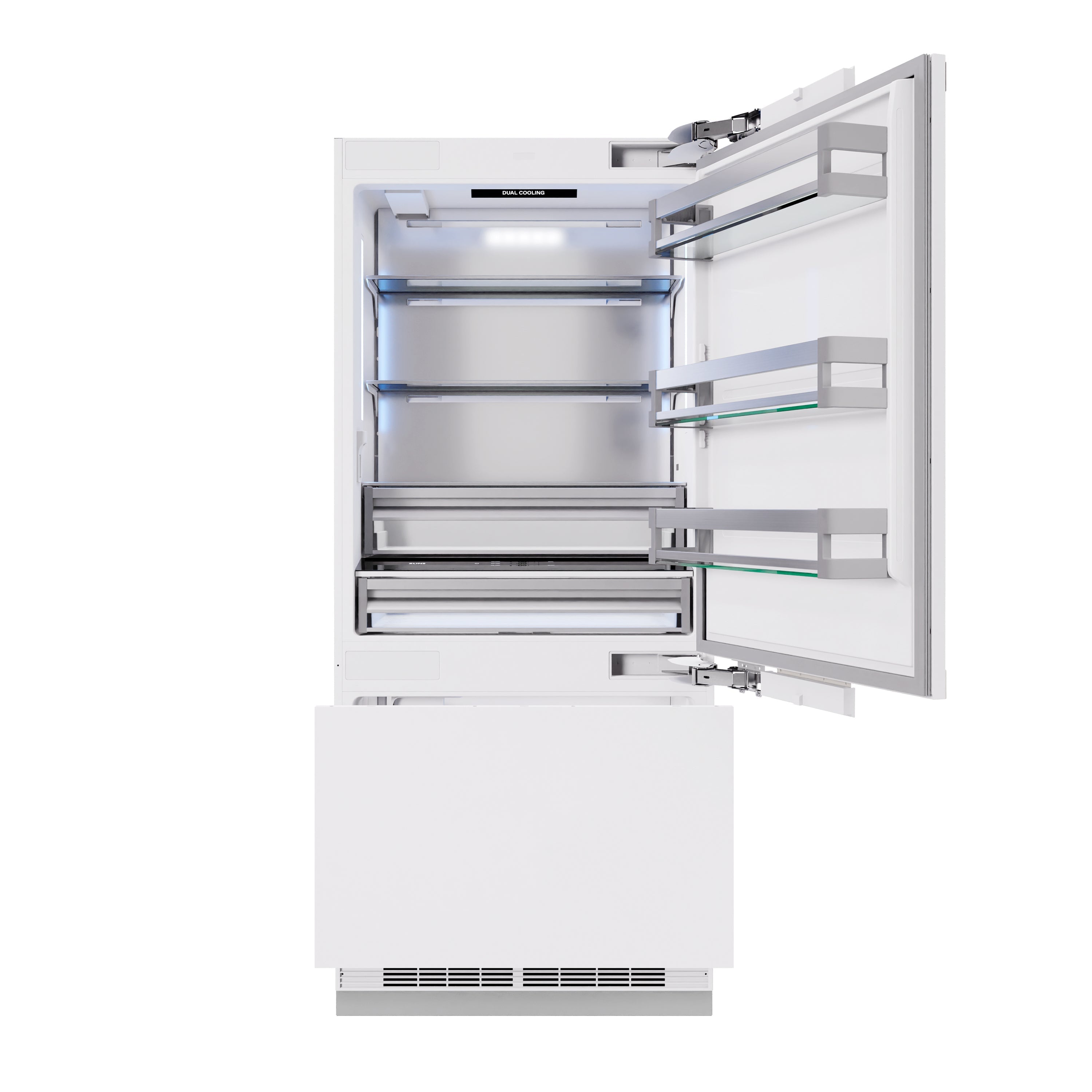 ZLINE 36 Inch Built-In Bottom Freezer Refrigerator 19.8 cu. ft. Panel Ready Water Dispenser Ice Maker (RBIT-36)