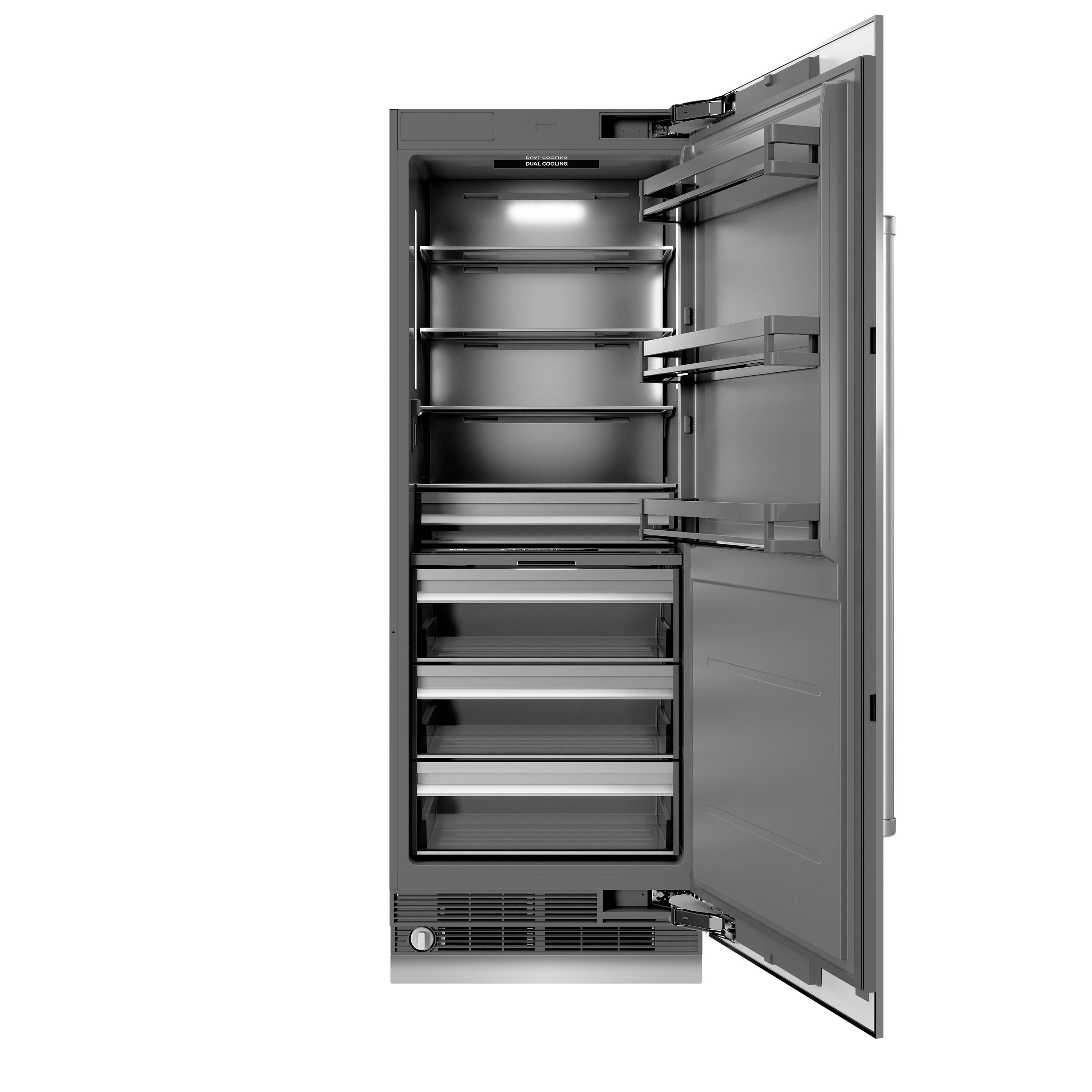 ZLINE 30 in. Column Refrigerator 16.7 cu. ft. Stainless Steel with Graphite Gray Interior (RCRV-304-30)