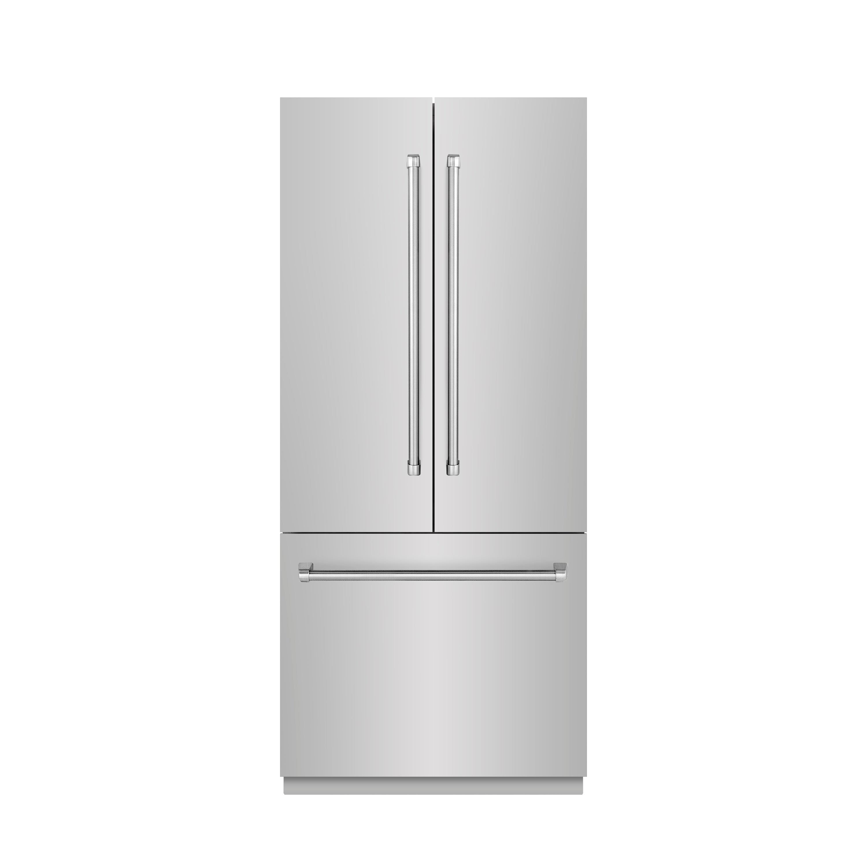 ZLINE 36 in. French Door Built-In Bottom Freezer Refrigerator 19.6 cu. ft. Water Dispenser & Ice Maker Stainless Steel Graphite Gray Interior (GRBIV-304-36)