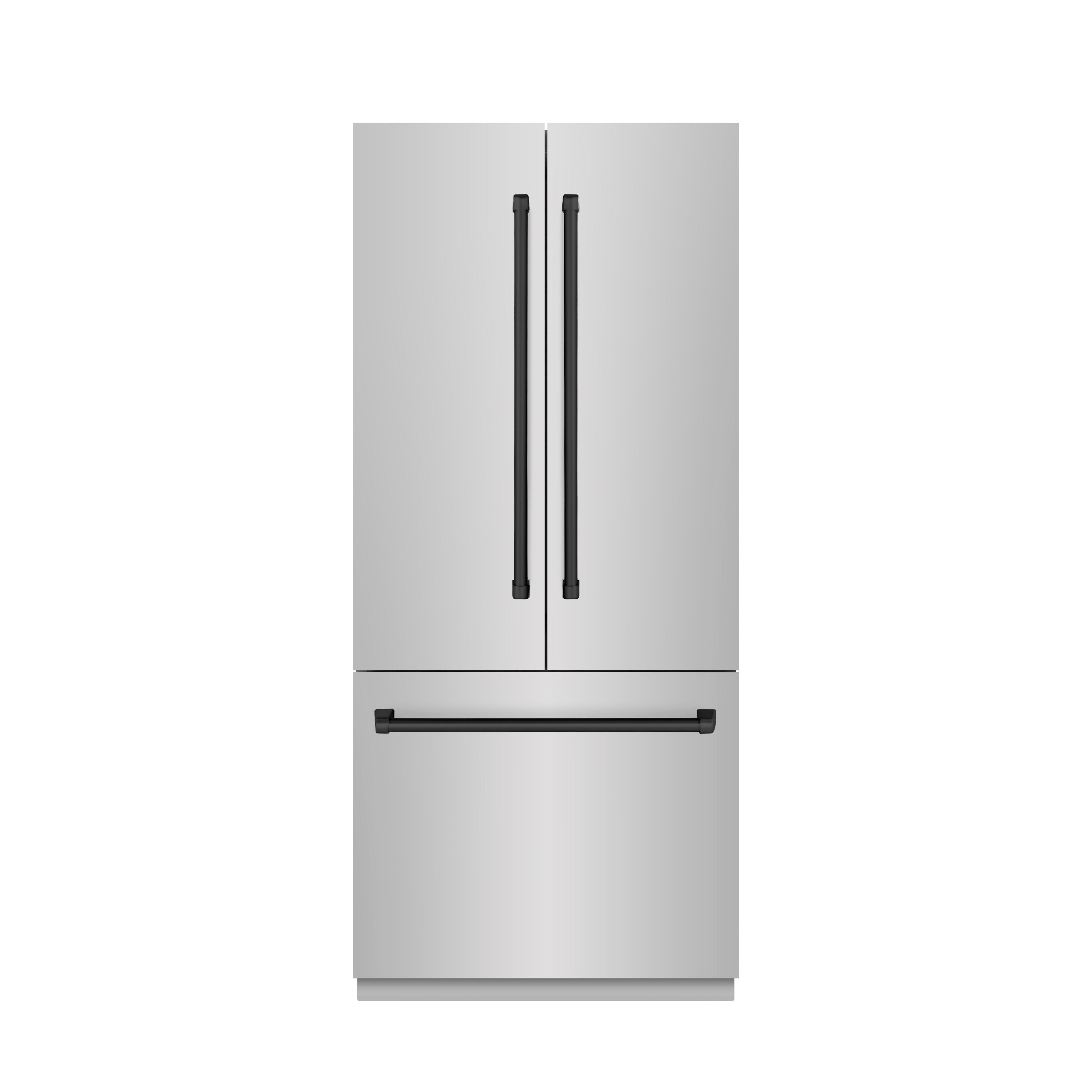 ZLINE 36 in. Built-In French Door Bottom Freezer Refrigerator, 19.6 cu. ft., Water Dispenser, Ice Maker, Stainless Steel Interior, Matte Black Accents (SRBIVZ-304-36MB)
