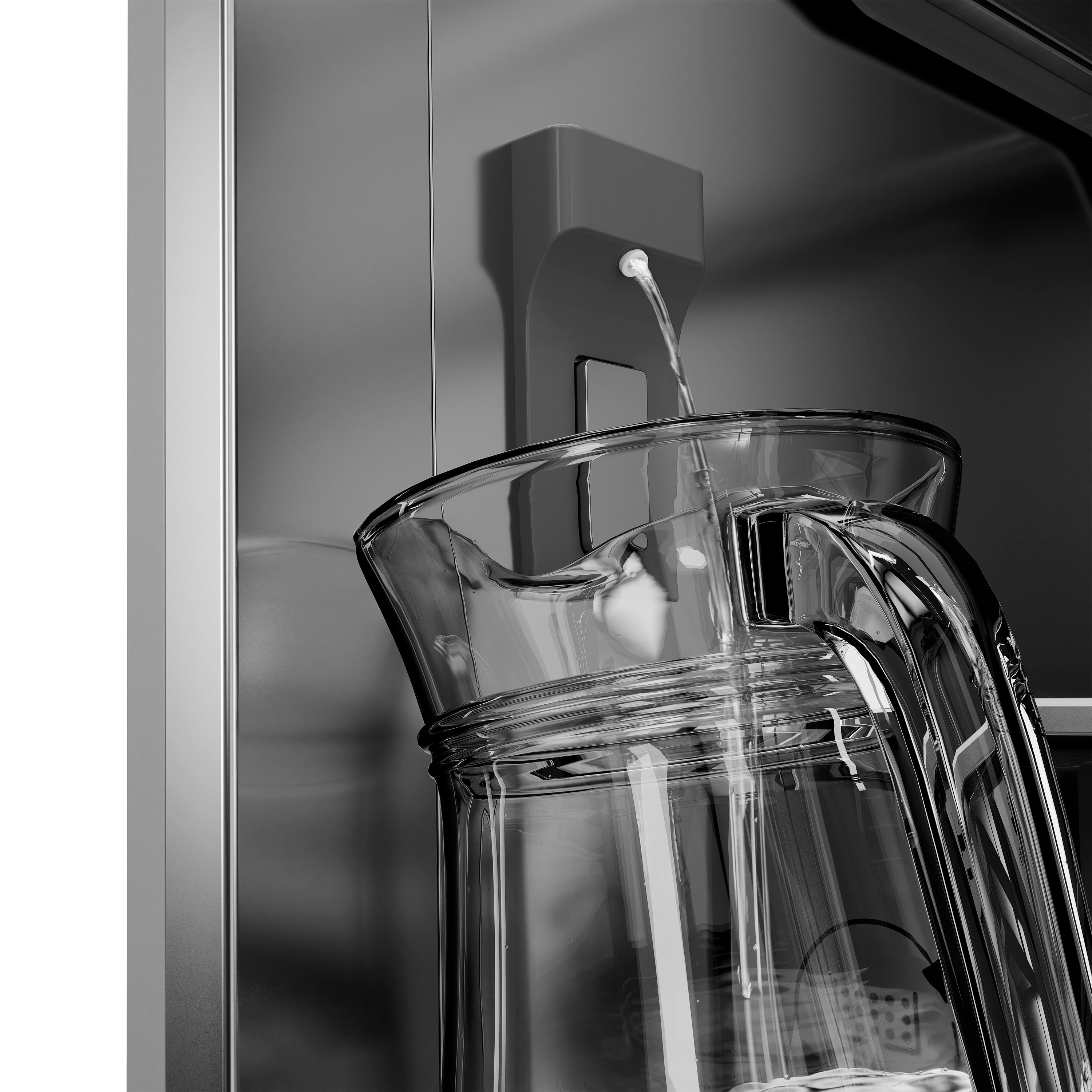 ZLINE 36 in. French Door Built-In Bottom Freezer Refrigerator 19.6 cu. ft. Stainless Steel Interior Water Dispenser Ice Maker Polished Nickel Helix Handles (SRBIVZ-30436KPN)