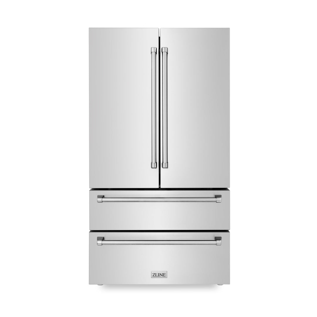 ZLINE 36" 4-Door French Door Refrigerator 22.5 Cu. Ft Capacity Ice Maker Fingerprint Resistant Stainless Steel (RFM-36)