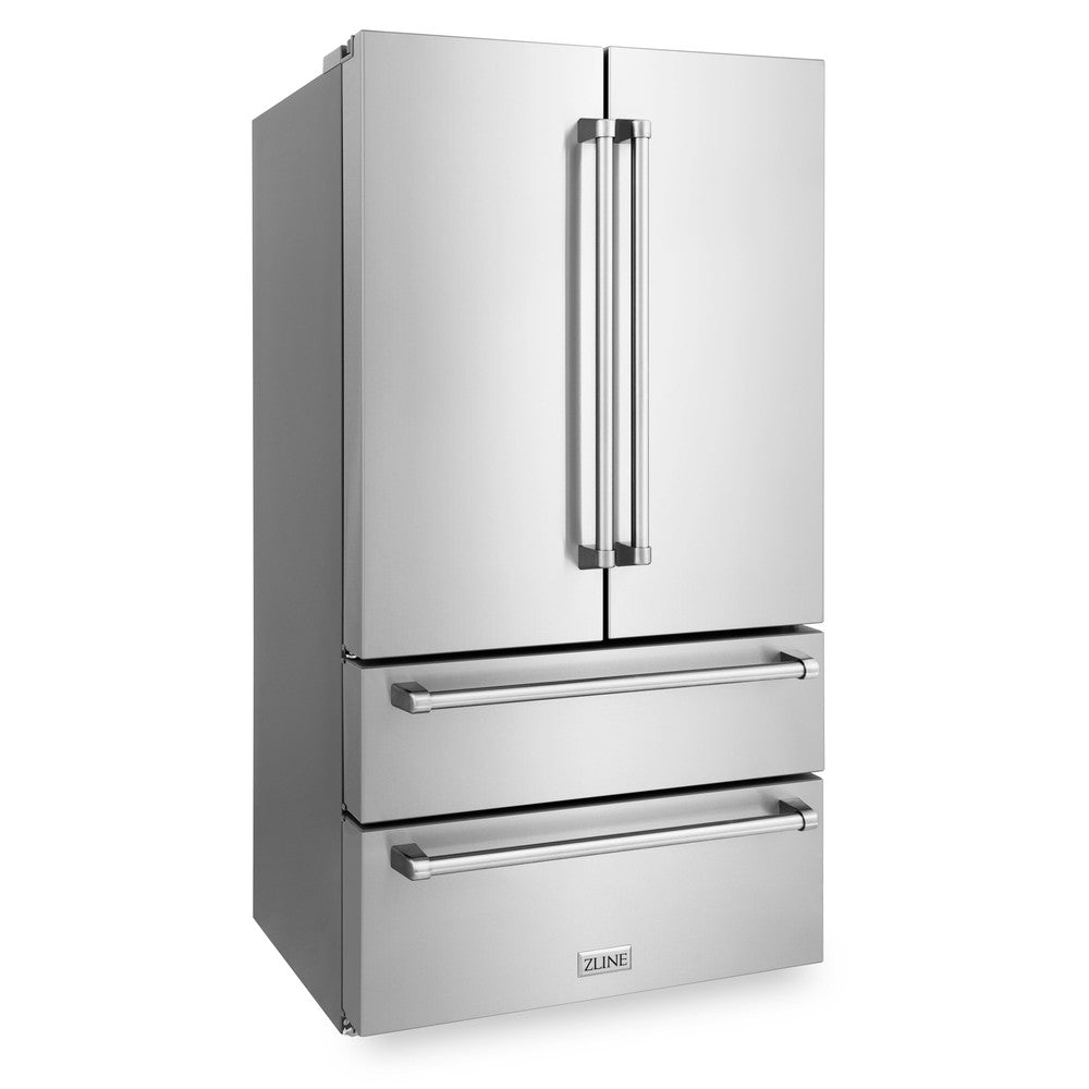 ZLINE 36" 4-Door French Door Refrigerator 22.5 Cu. Ft Capacity Ice Maker Fingerprint Resistant Stainless Steel (RFM-36)