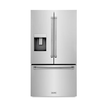 ZLINE 36 in Standard-Depth French Door Refrigerator 28.9 cu. ft. Water Dispenser Dual Ice Maker Stainless Steel (RSM-W-36)