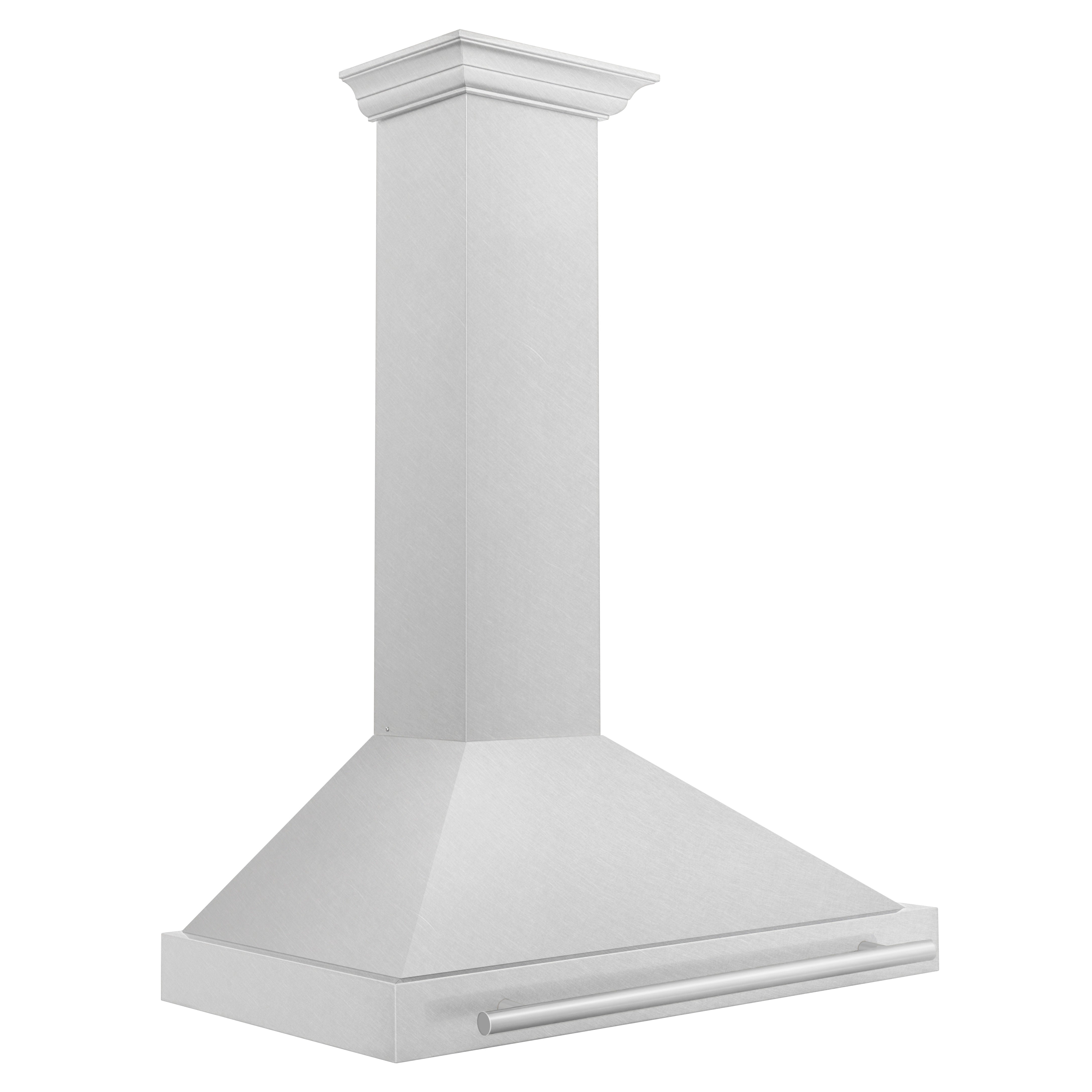 ZLINE 36 Inch Wall Mount Range Hood Convertible Satin Stainless Steel 400 CFM Stainless Steel Handle (KB4SNX-36)