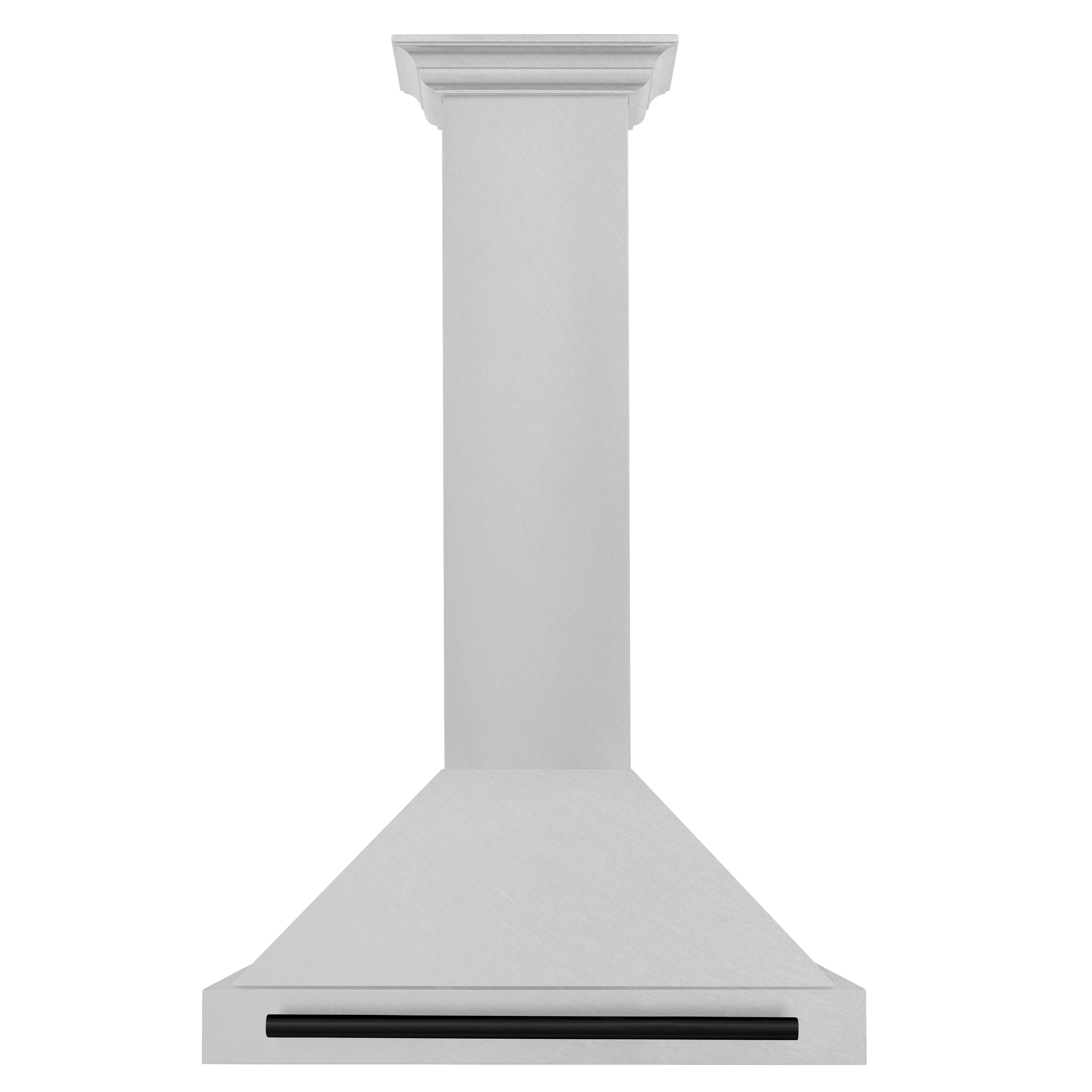 ZLINE 30 in. Wall Mount Range Hood Convertible Satin Stainless Steel Matte Black Handle 400 CFM (KB4SNZ-30-MB)