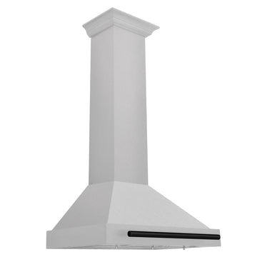 ZLINE 30 in. Wall Mount Range Hood Convertible Satin Stainless Steel Matte Black Handle 400 CFM (KB4SNZ-30-MB)