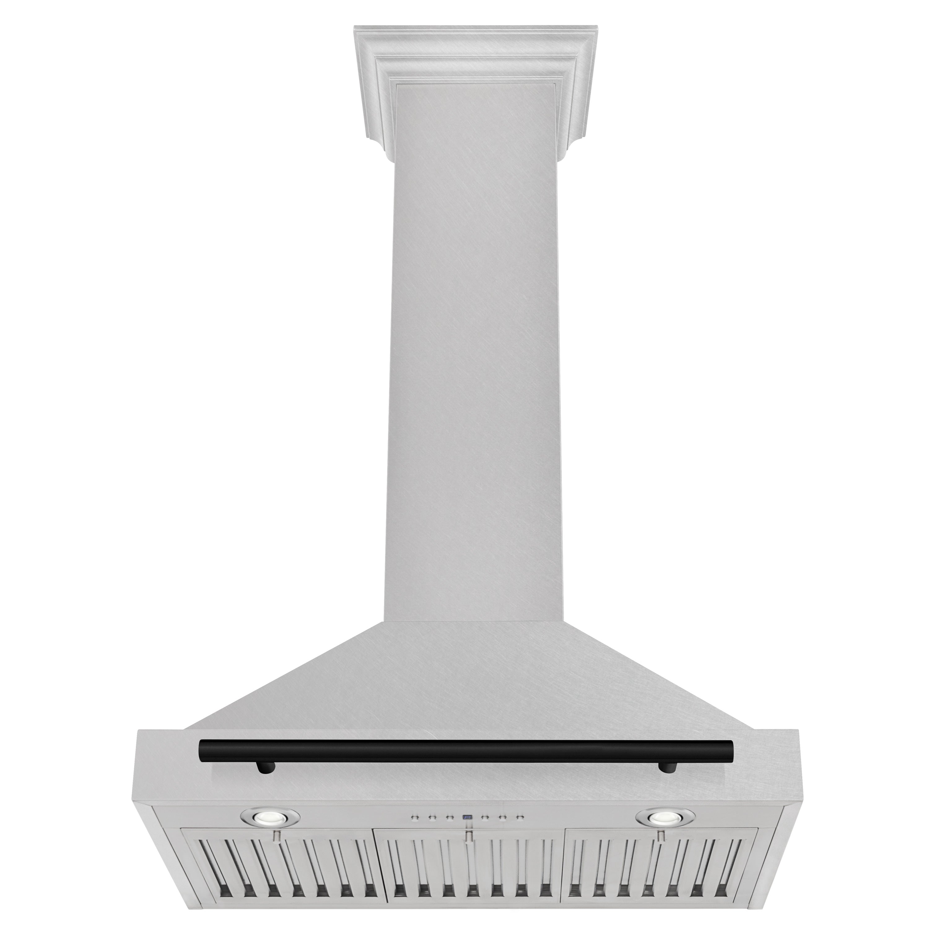 ZLINE 30 in. Wall Mount Range Hood Convertible Satin Stainless Steel Matte Black Handle 400 CFM (KB4SNZ-30-MB)
