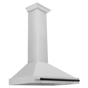ZLINE 36 Inch Wall Mount Range Hood Convertible Satin Stainless Steel Matte Black Handle KB4SNZ-36-MB