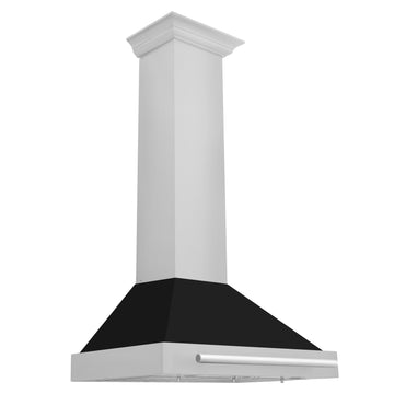 ZLINE 30 in. Wall Mount Range Hood Stainless Steel Black Matte Shell 4-Speed 400 CFM (KB4STX-BLM-30)