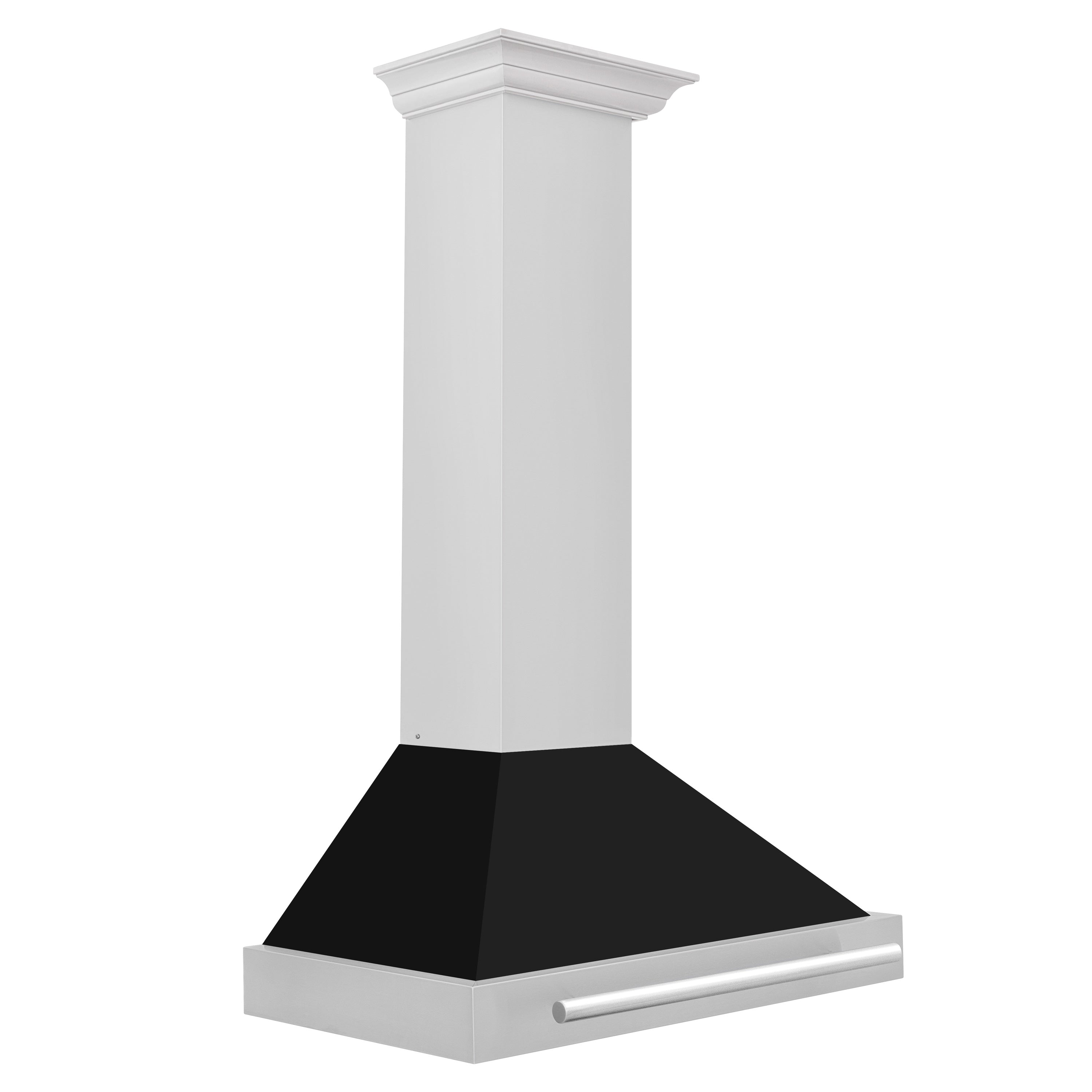 ZLINE 30 in. Wall Mount Range Hood Stainless Steel Black Matte Shell 4-Speed 400 CFM (KB4STX-BLM-30)