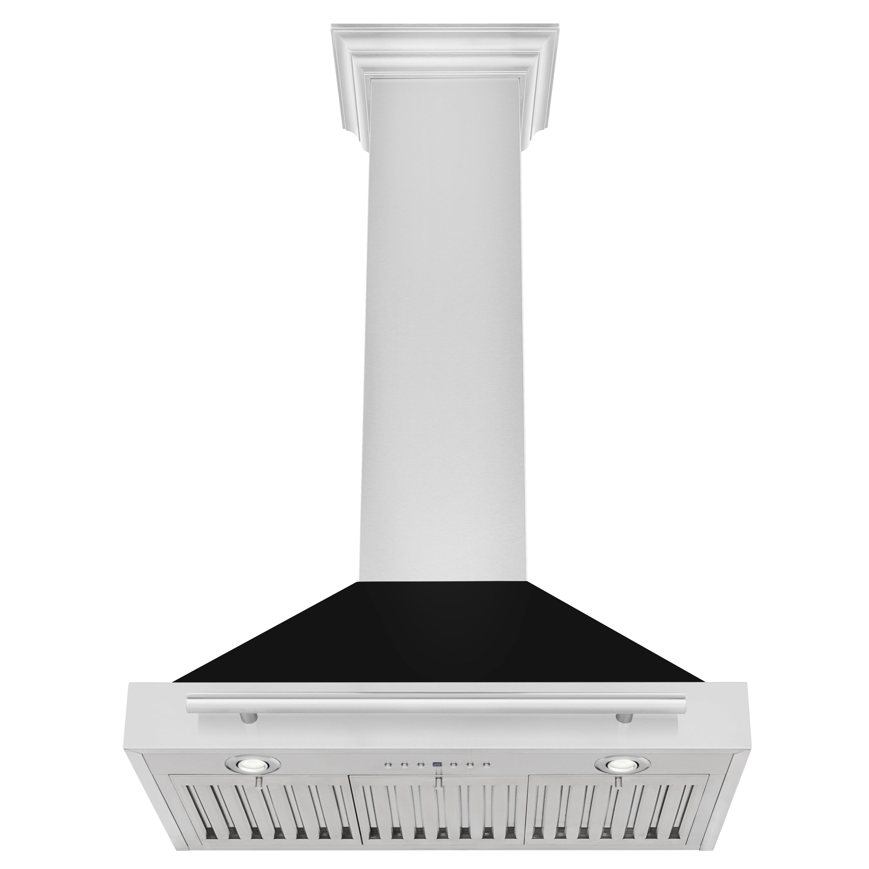ZLINE 30 in. Wall Mount Range Hood Stainless Steel Black Matte Shell 4-Speed 400 CFM (KB4STX-BLM-30)