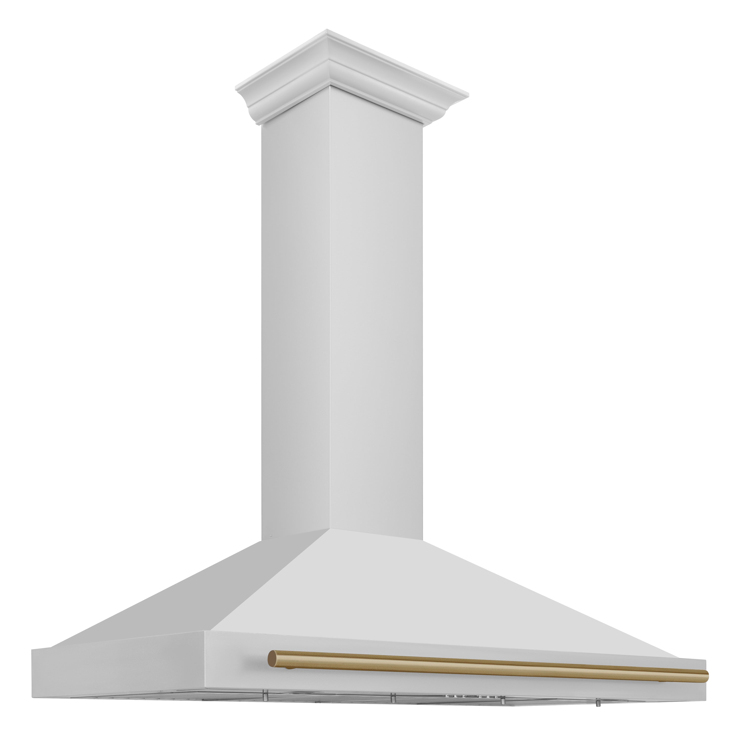 ZLINE 48-Inch Wall Mount Range Hood Stainless Steel Champagne Bronze Handle Autograph Edition (KB4STZ-48-CB)
