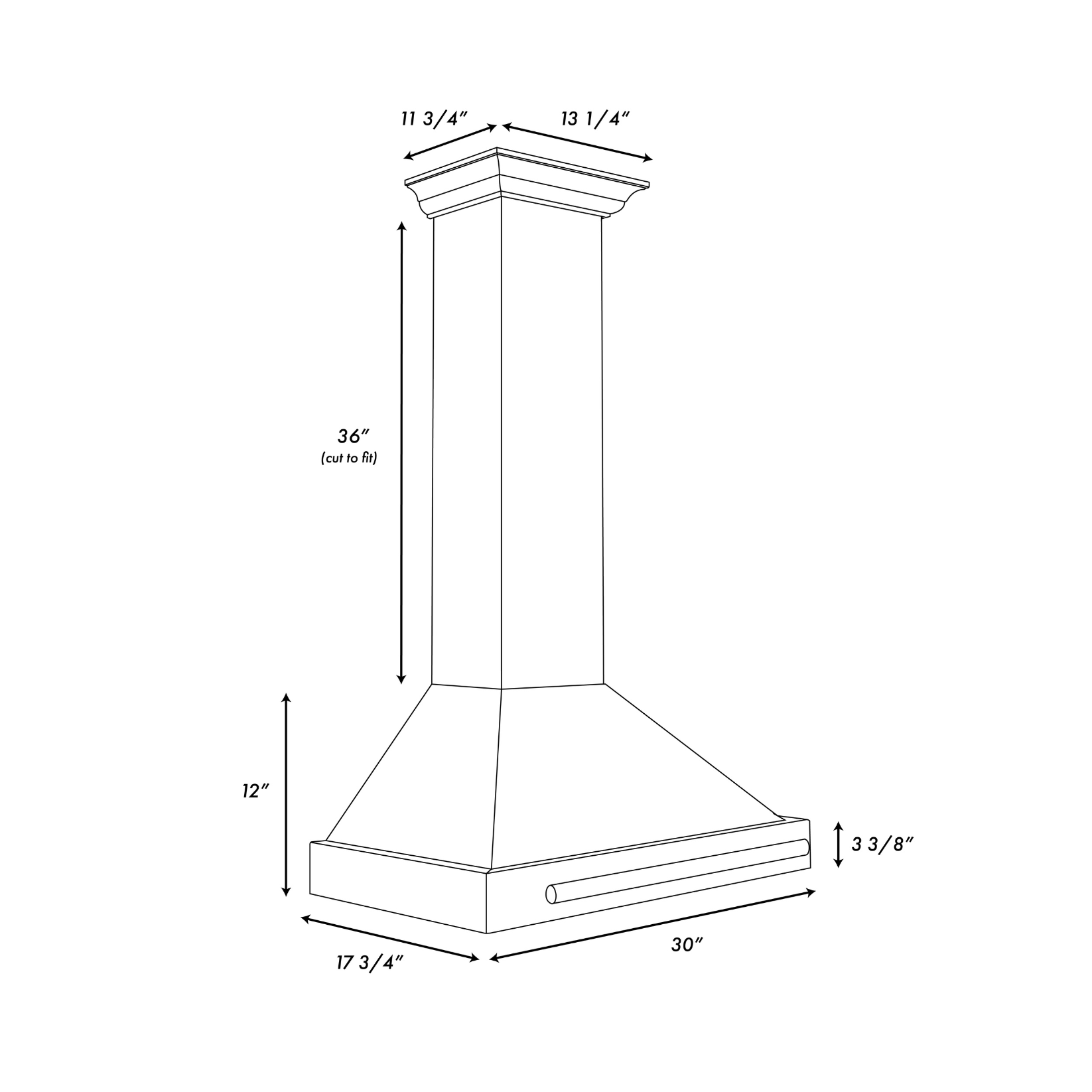ZLINE 30 in. Wall Mount Range Hood 400 CFM Convertible Stainless Steel with Copper Shell and Stainless Steel Handle (KB4STX-C-30)