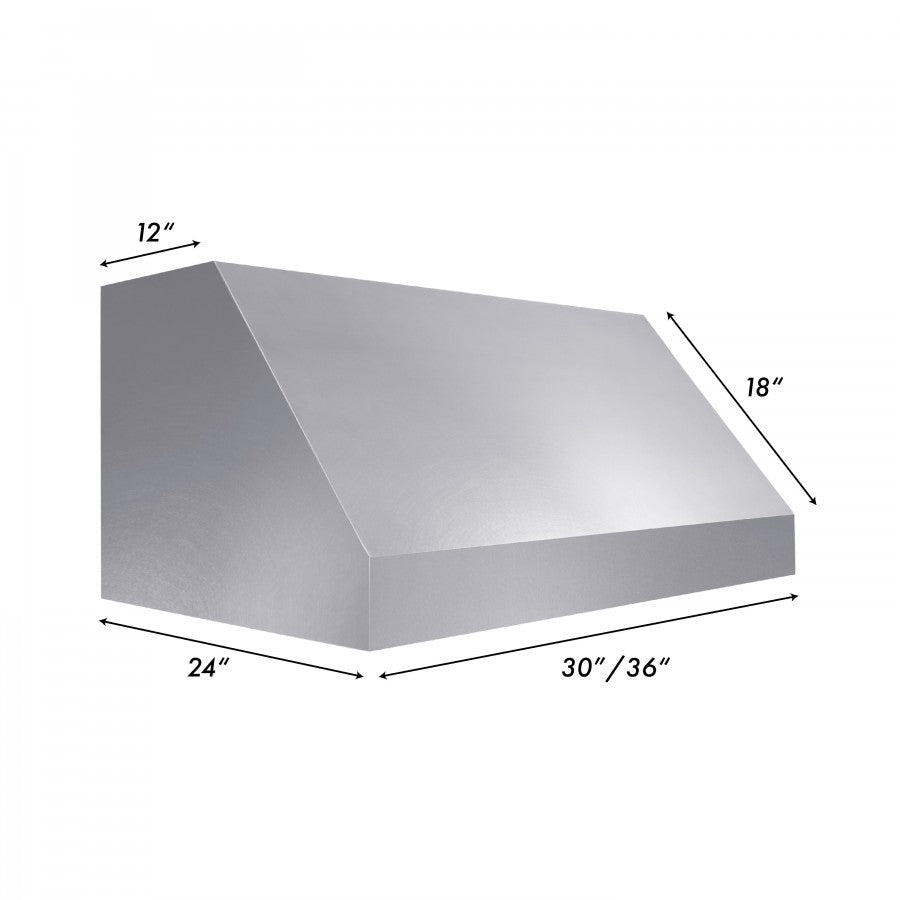 ZLINE 36-Inch Under Cabinet Range Hood, Satin Stainless Steel, Convertible Ventilation, 8685S-36