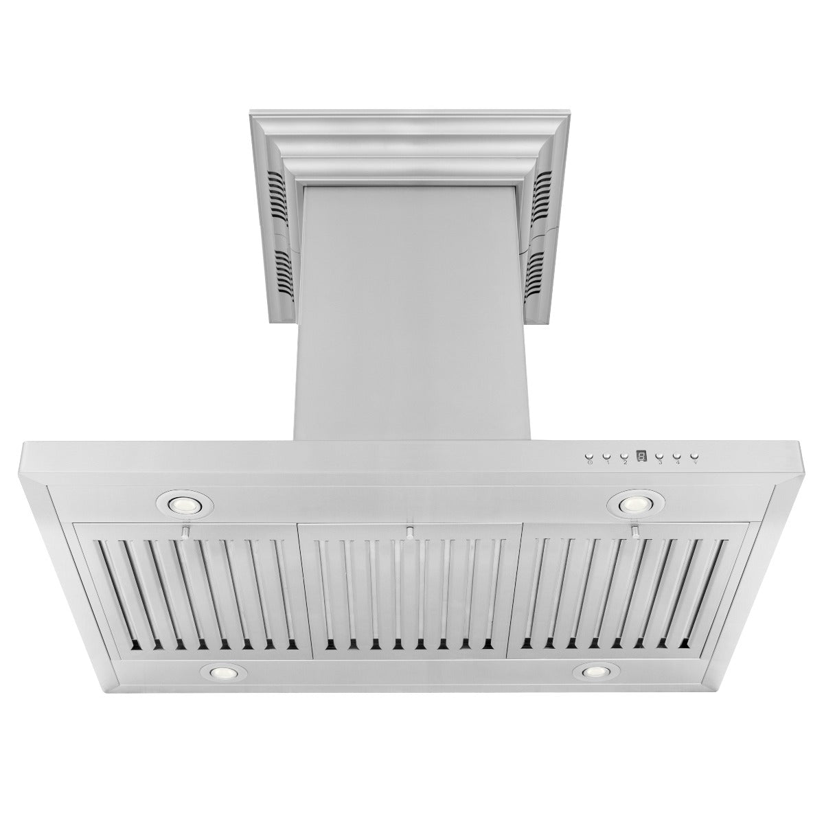 ZLINE 48 in. Island Mount Range Hood with Bluetooth Speakers, Stainless Steel, 400 CFM (GL2iCRN-BT-48)