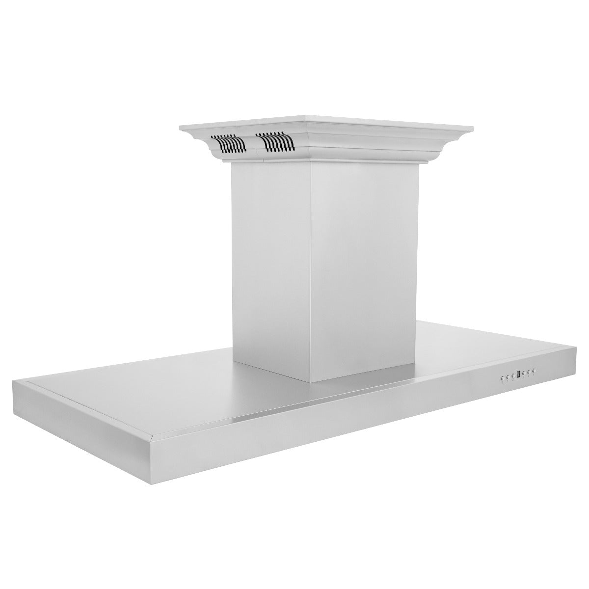 ZLINE 48 in. Island Mount Range Hood 400 CFM Stainless Steel Bluetooth CrownSound Speakers (KE2iCRN-BT-48)