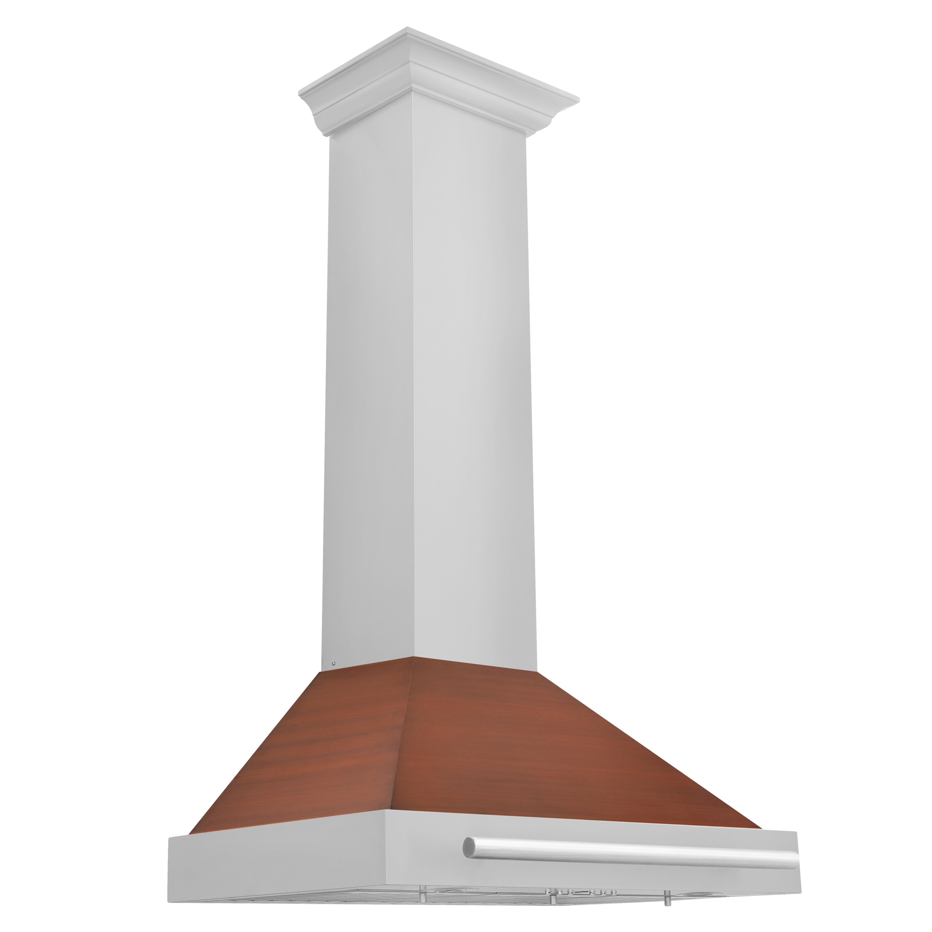 ZLINE 30 in. Wall Mount Range Hood 400 CFM Convertible Stainless Steel with Copper Shell and Stainless Steel Handle (KB4STX-C-30)